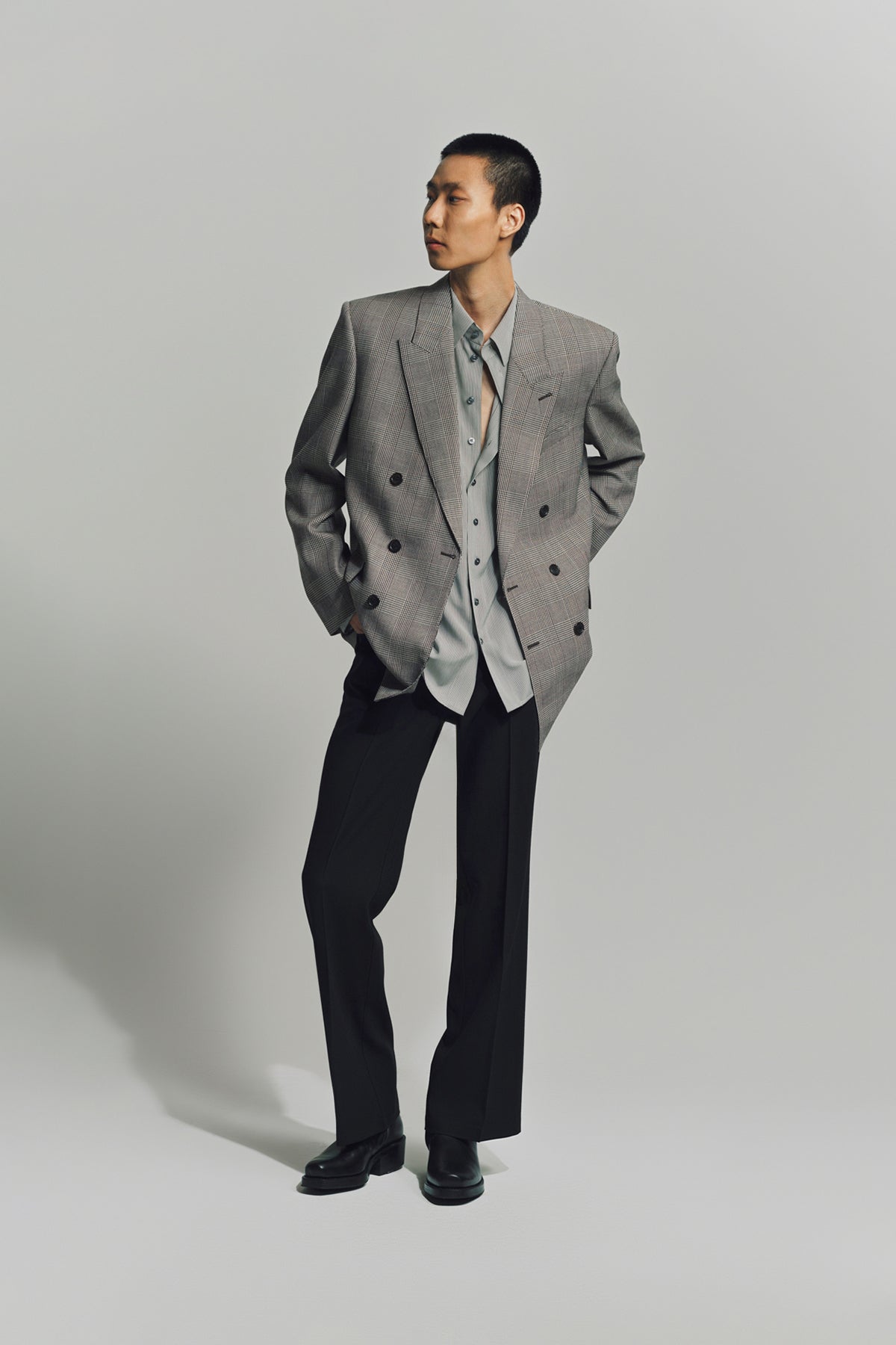 SAINT LAURENT | YVES JACKET IN PRINCE OF WALES WOOL