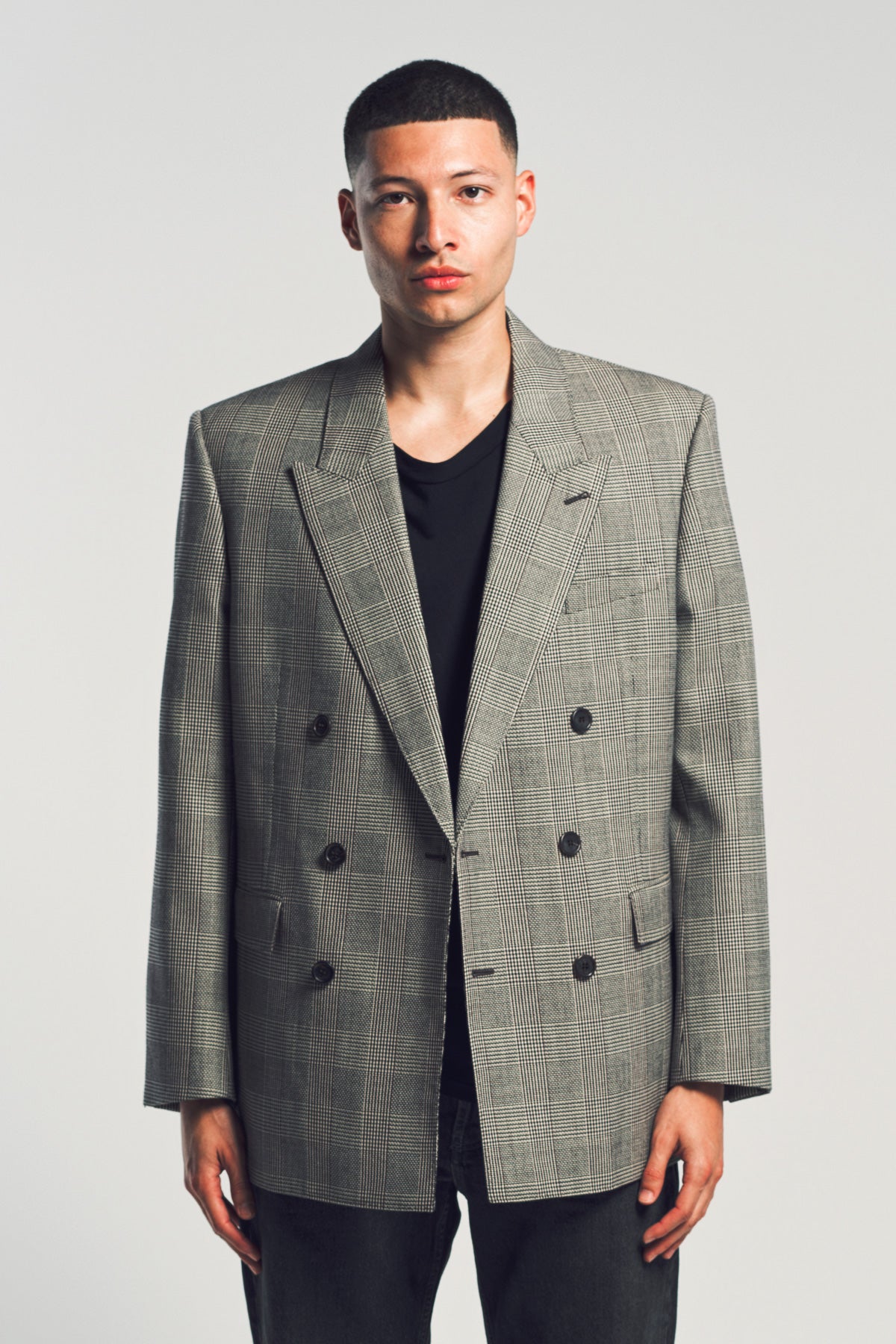 SAINT LAURENT | YVES JACKET IN PRINCE OF WALES WOOL