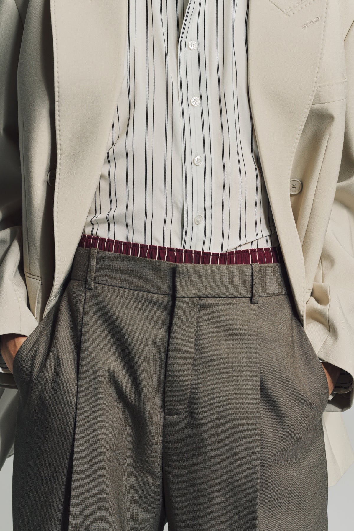 SAINT LAURENT | CASSANDRE STRIPED SHORTS