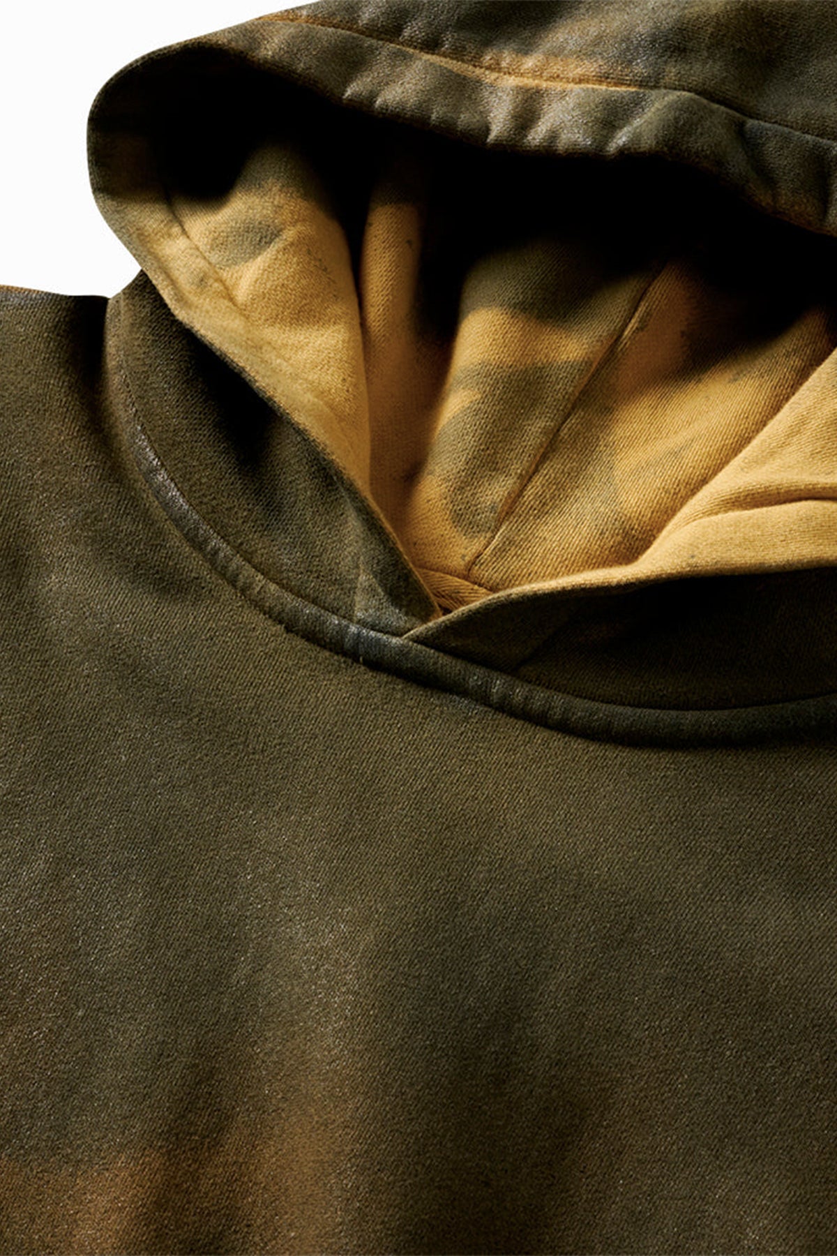 SCHAEFFER'S GARMENT HOTEL | AGED OVERSIZED OIL STAINED LEATHERIZED HOODIE - MAXFIELD LA