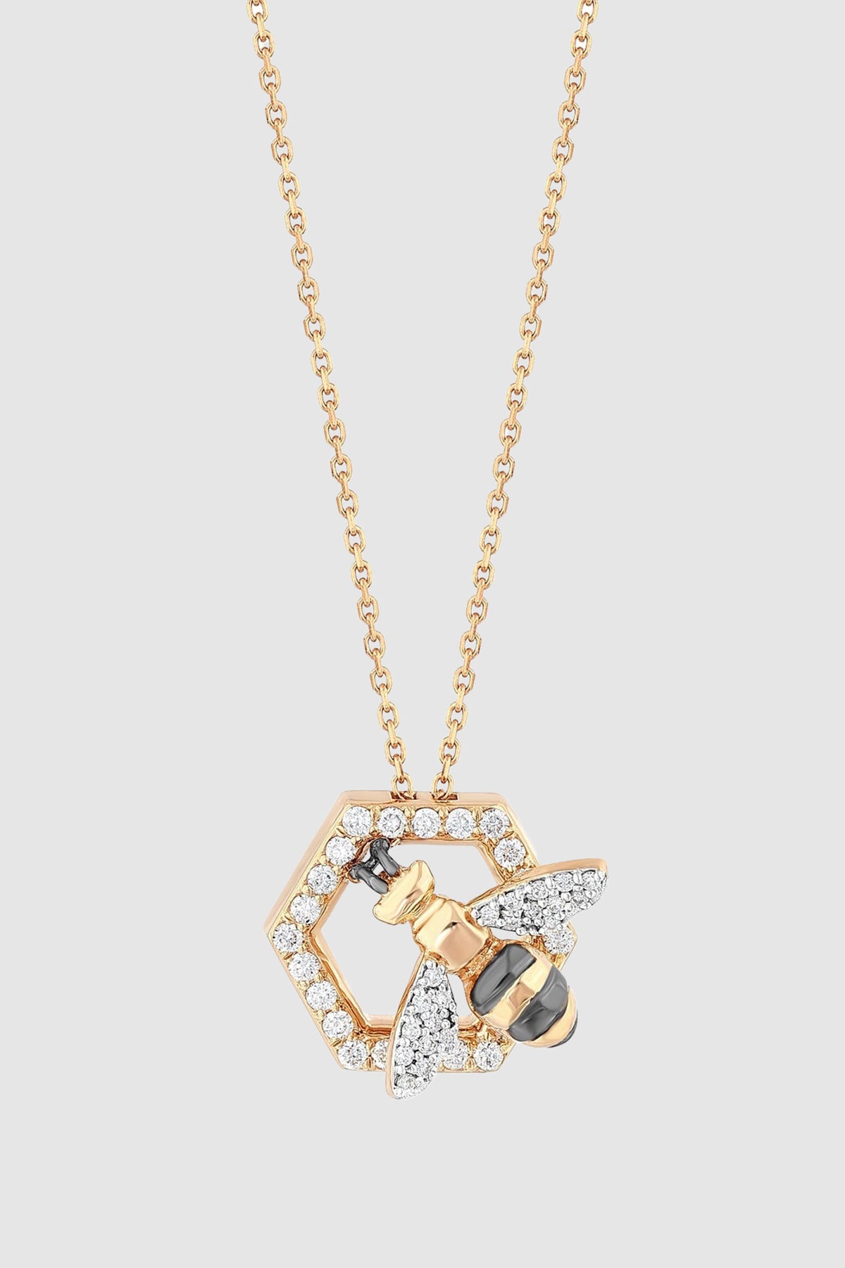 BEE GODDESS | ROSE GOLD QUEEN BEE DIAMOND NECKLACE