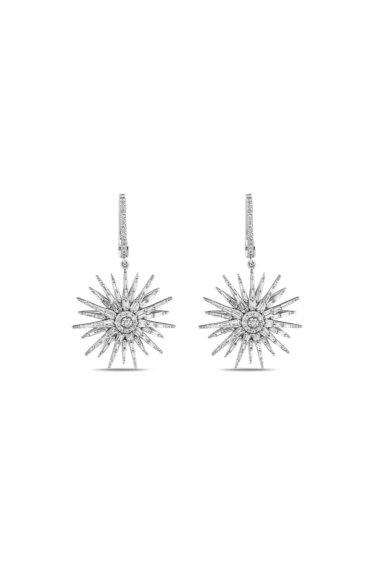 BEE GODDESS | 18K WHITE GOLD JARDIN STAR DIAMOND EARRINGS - MAXFIELD LA