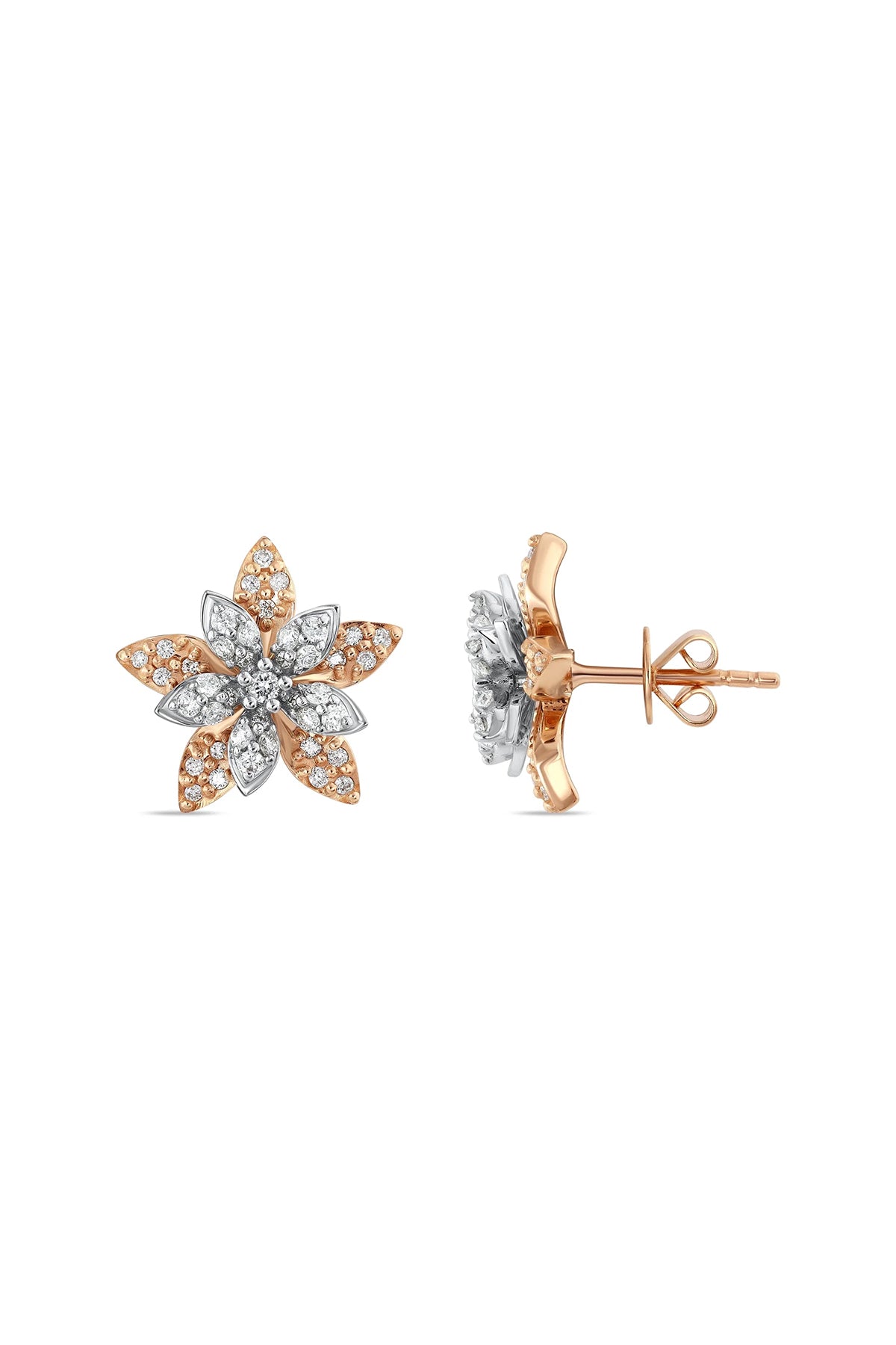 BEE GODDESS | ROSE-WHITE GOLD APPLE SEED DIAMOND EARRINGS - MAXFIELD LA