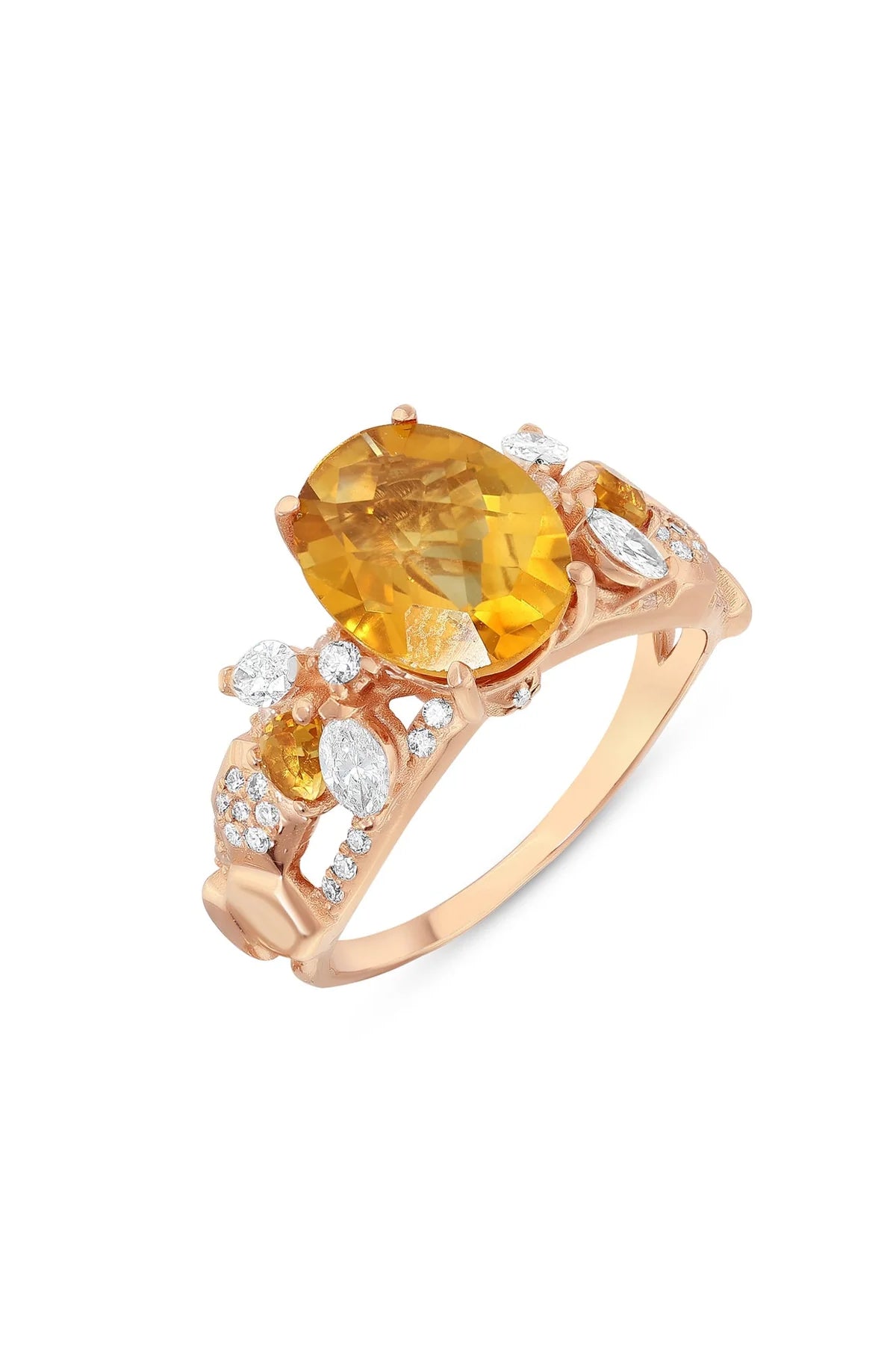 BEE GODDESS | QUEEN BEE MAYA CITRINE DIAMOND RING - MAXFIELD LA