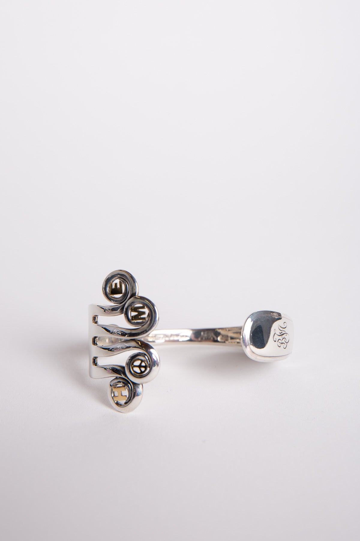 BLIND MAN TOGS | 18K YELLOW GOLD AND STERLING SILVER FORK LOVE BRACELET