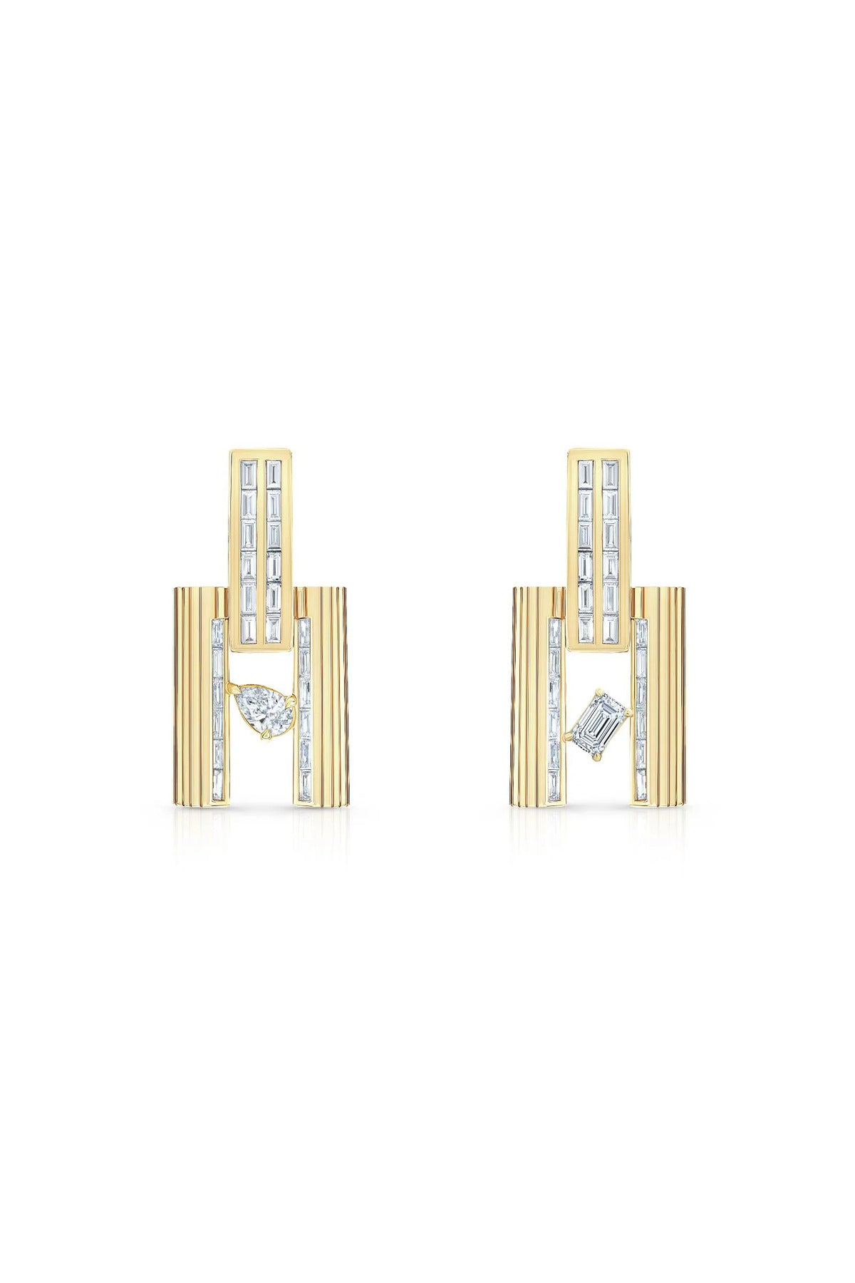 LORAIDA | BLADE DOUBLE EDGE DIAMOND EARRINGS - MAXFIELD LA