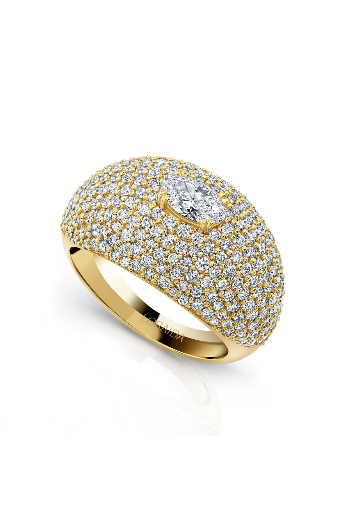 LORAIDA | OVAL DOME DIAMOND RING - MAXFIELD LA