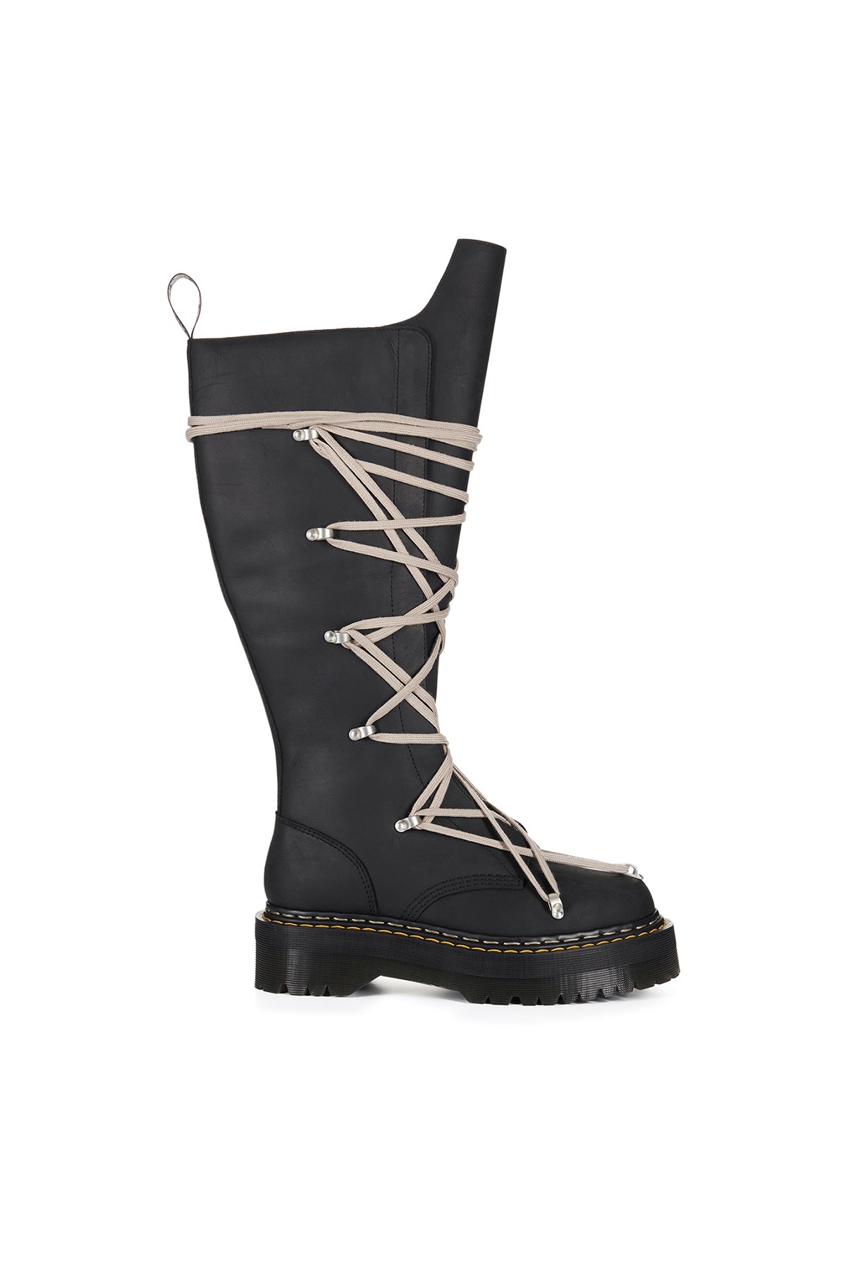 靴 Rick Owens Dr.Martens 1B60 PENTALACEQUAD x Dr. Martens 1B60 Quad Sole Pentalace knee-high boots in