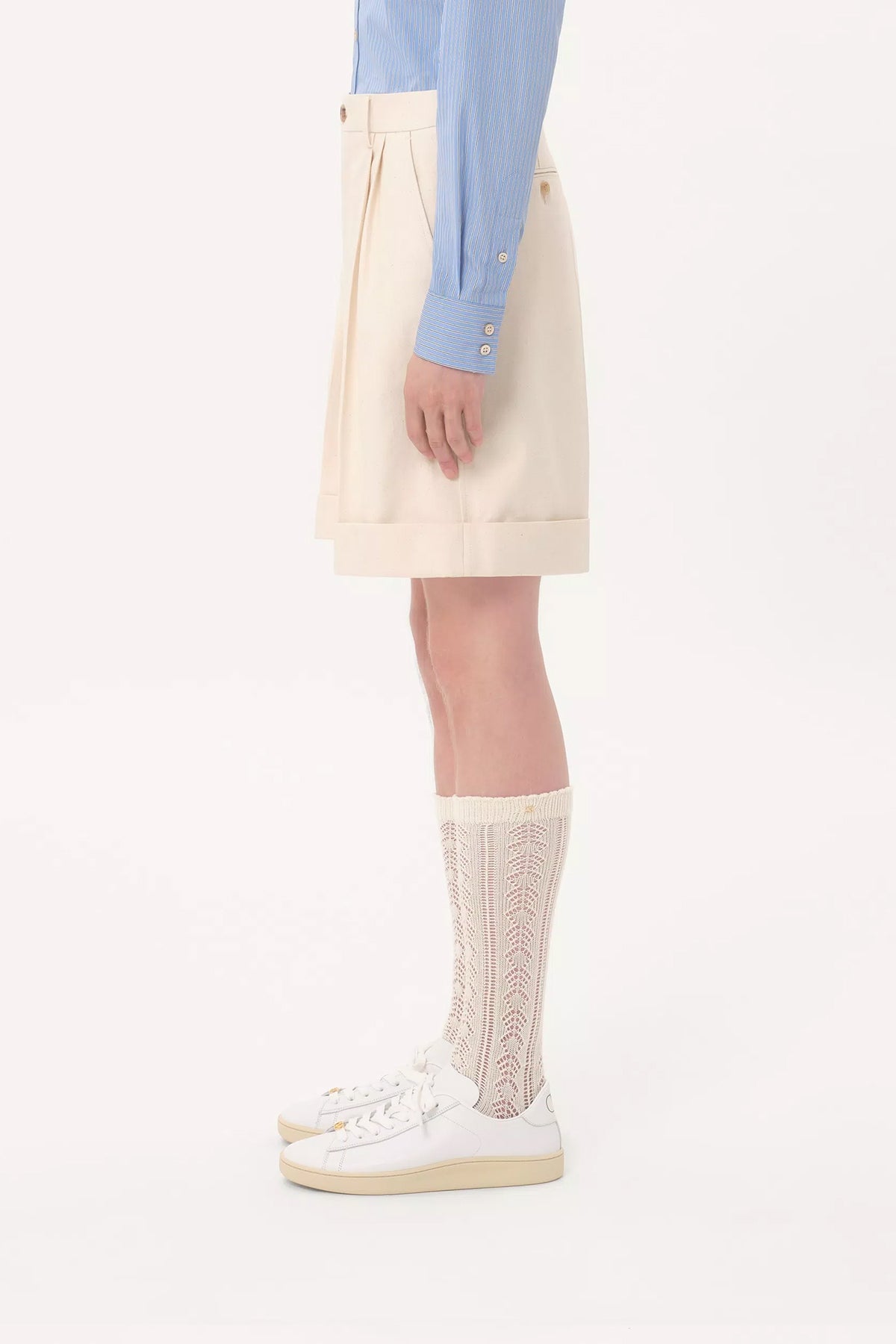 VALENTINO | COTTON CANVAS CUFFED BERMUDA SHORT