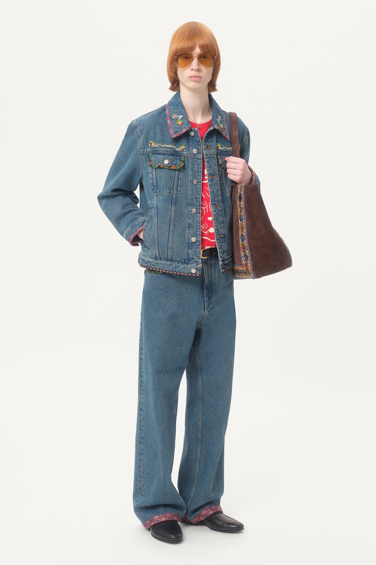 デニム・ジーパン VALENTINO GARAVANI DENIM JEANS WITH JACQUARD TRIM 25713080_56003390_600.jpg