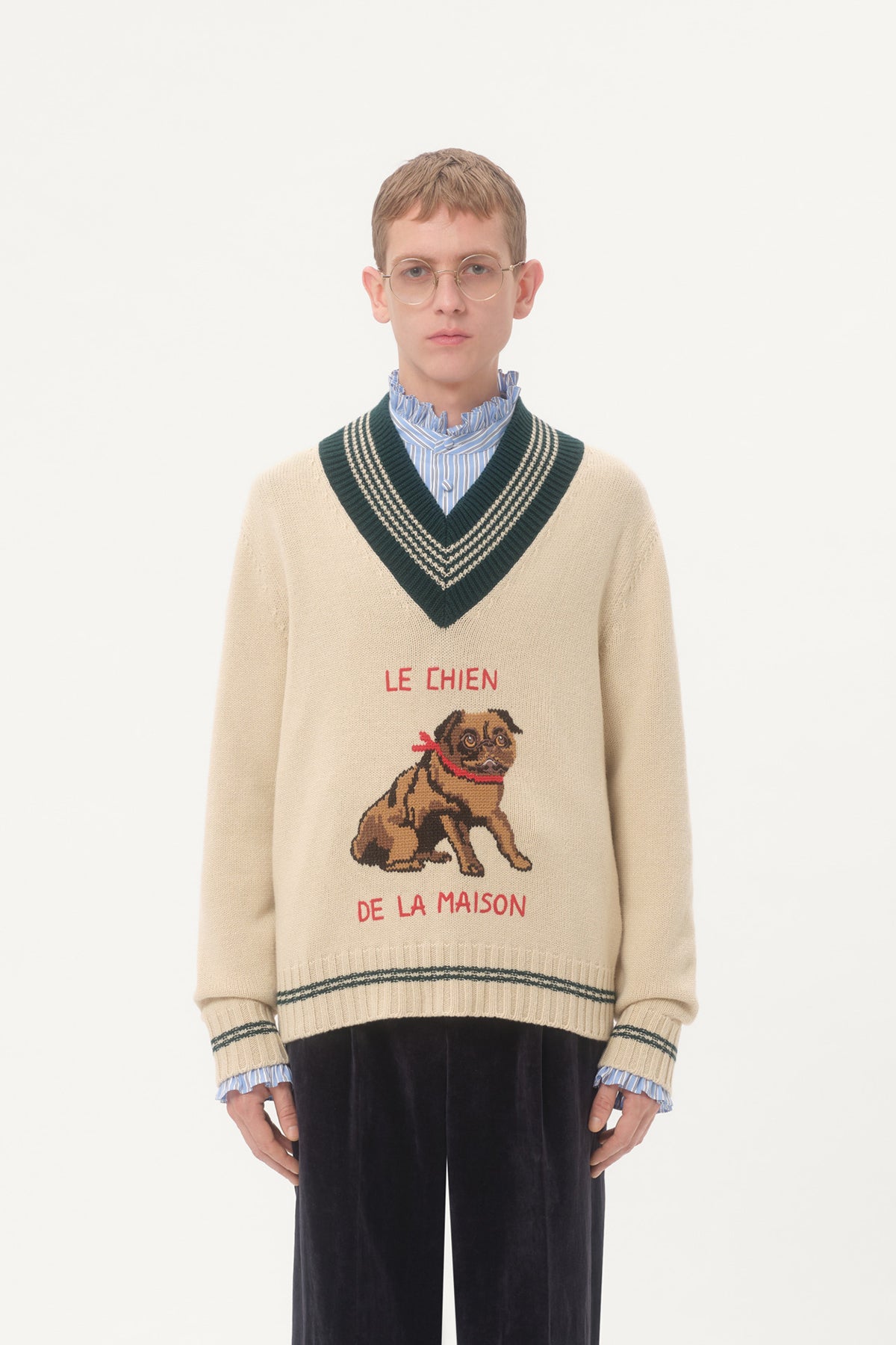 VALENTINO | LE CHIEN V-NECK SWEATER