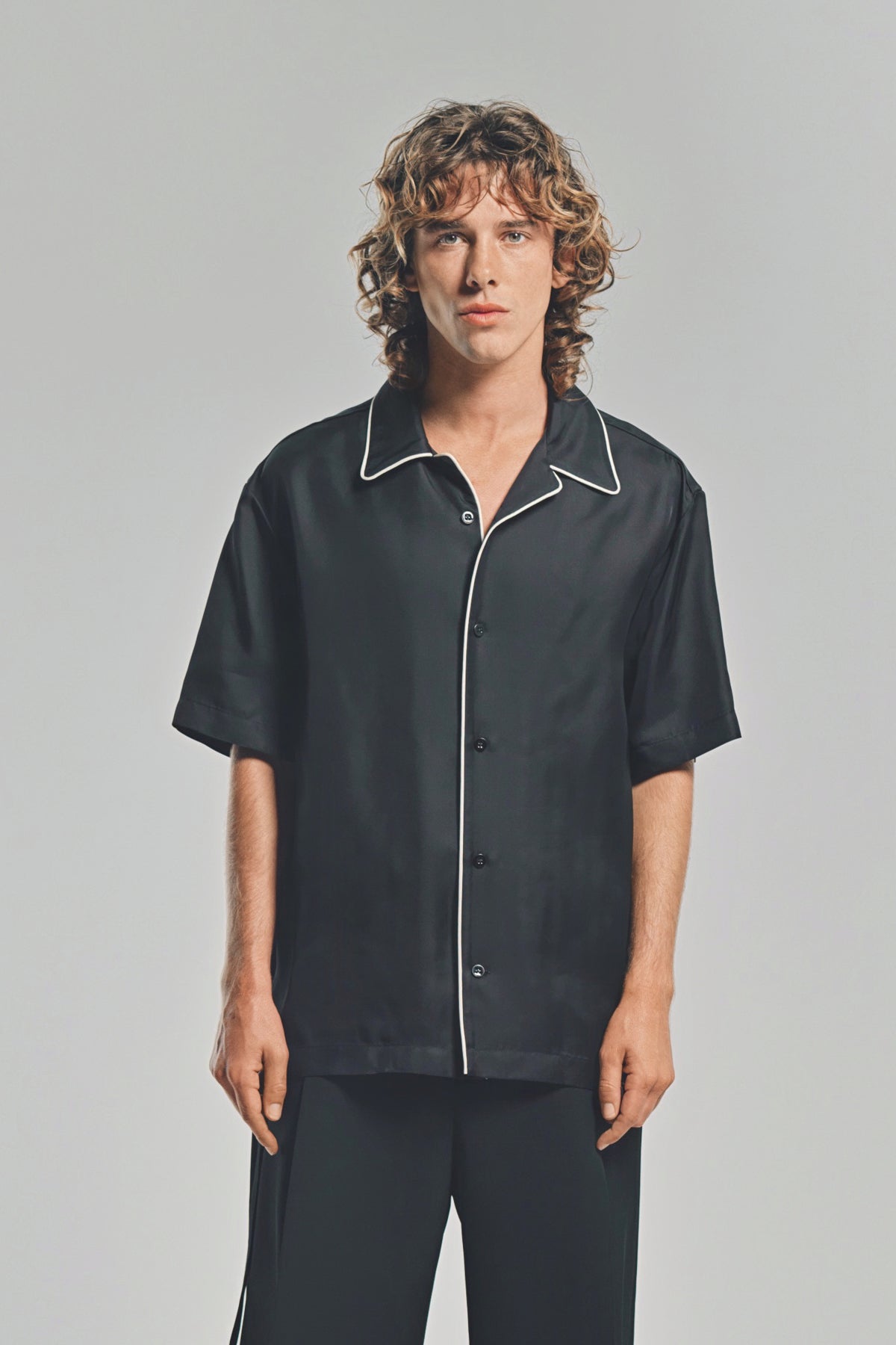 JIL SANDER | VISCOSE PIPING SHORT SLEEVE SHIRT