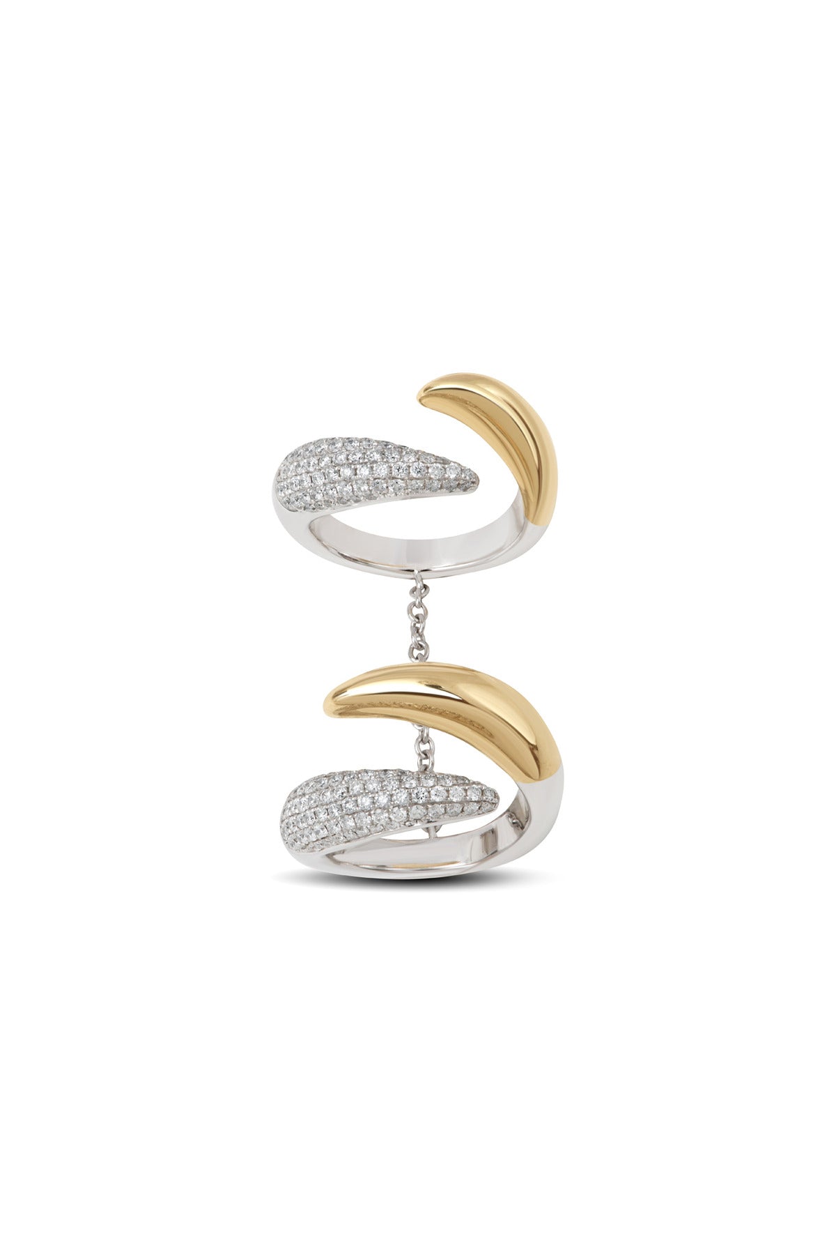 RAINBOW K | DIAMOND DROP DOUBLE RING - MAXFIELD LA