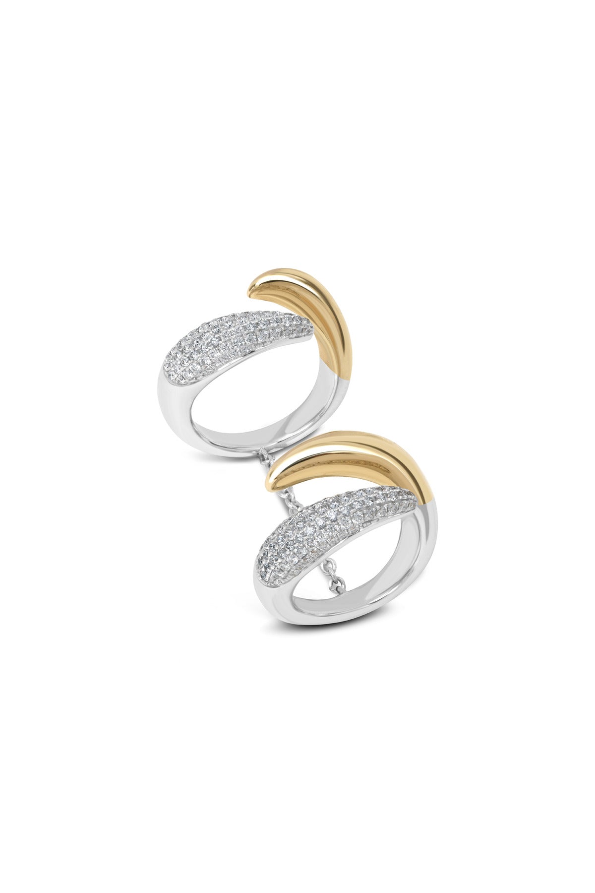RAINBOW K | DIAMOND DROP DOUBLE RING - MAXFIELD LA