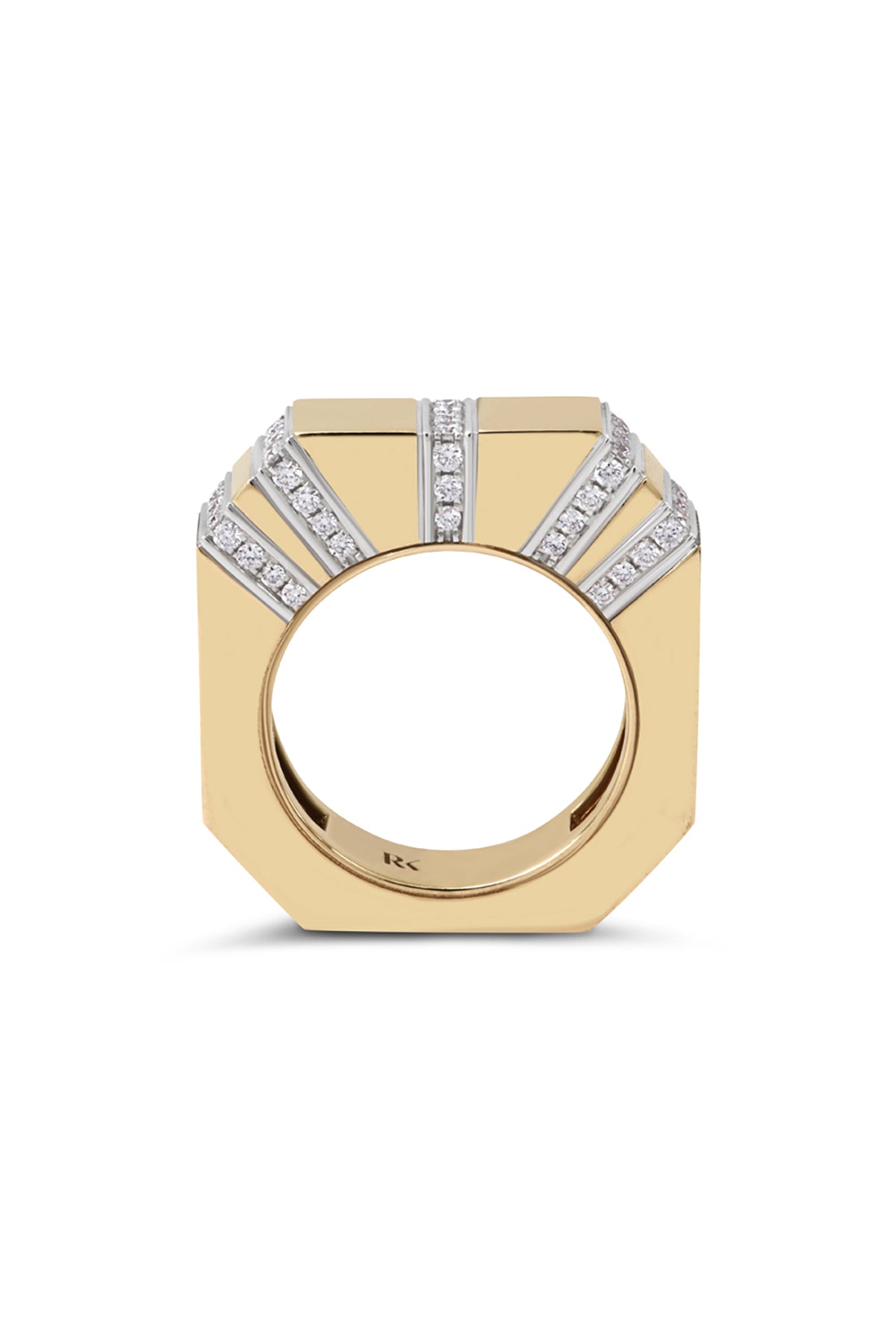 RAINBOW K |  BOLD LINE PAVE DIAMOND RING