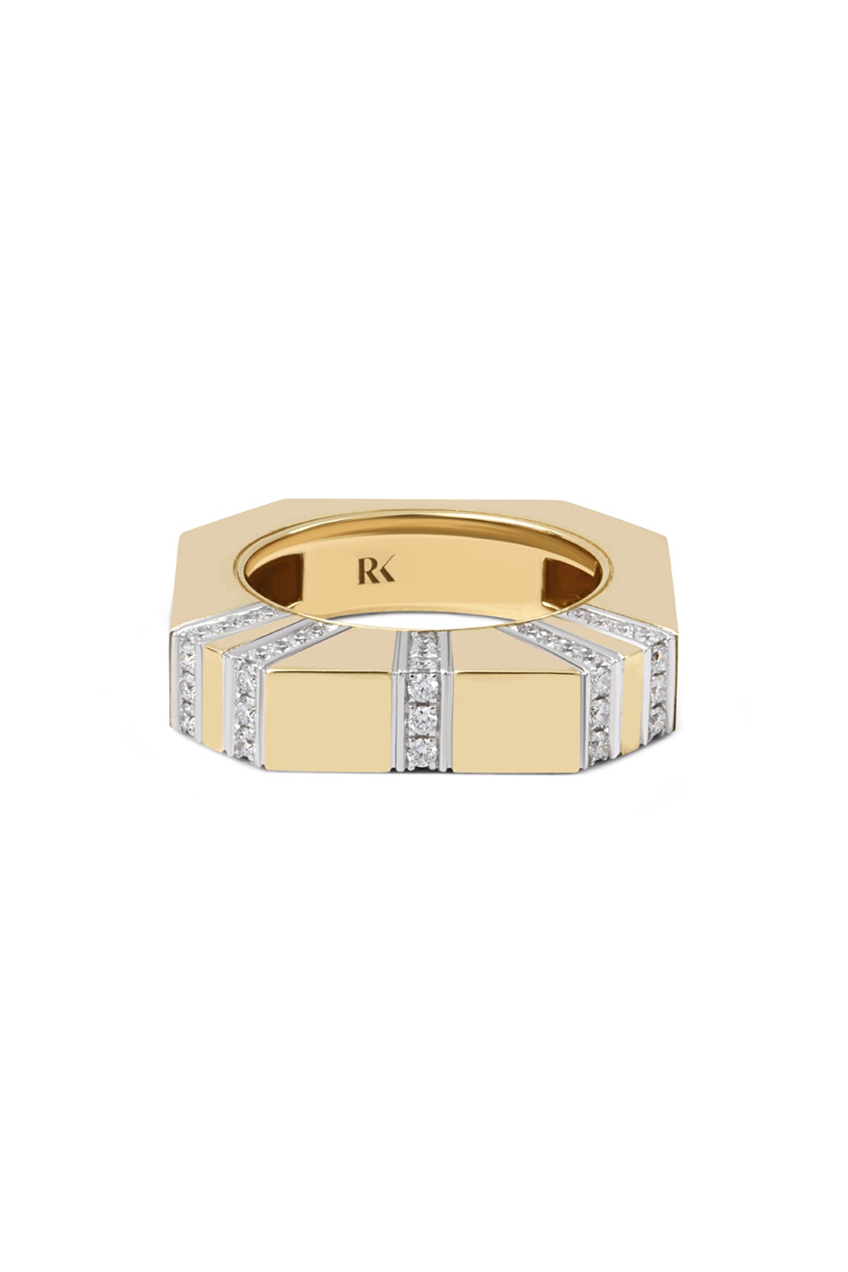 RAINBOW K |  BOLD LINE PAVE DIAMOND RING