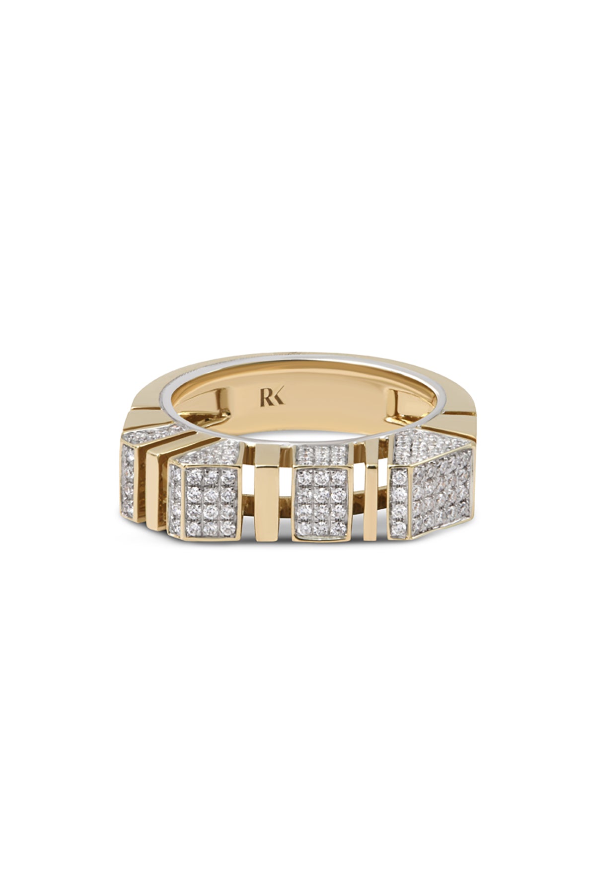 RAINBOW K | BOLD FULL PAVE DIAMOND RING - MAXFIELD LA