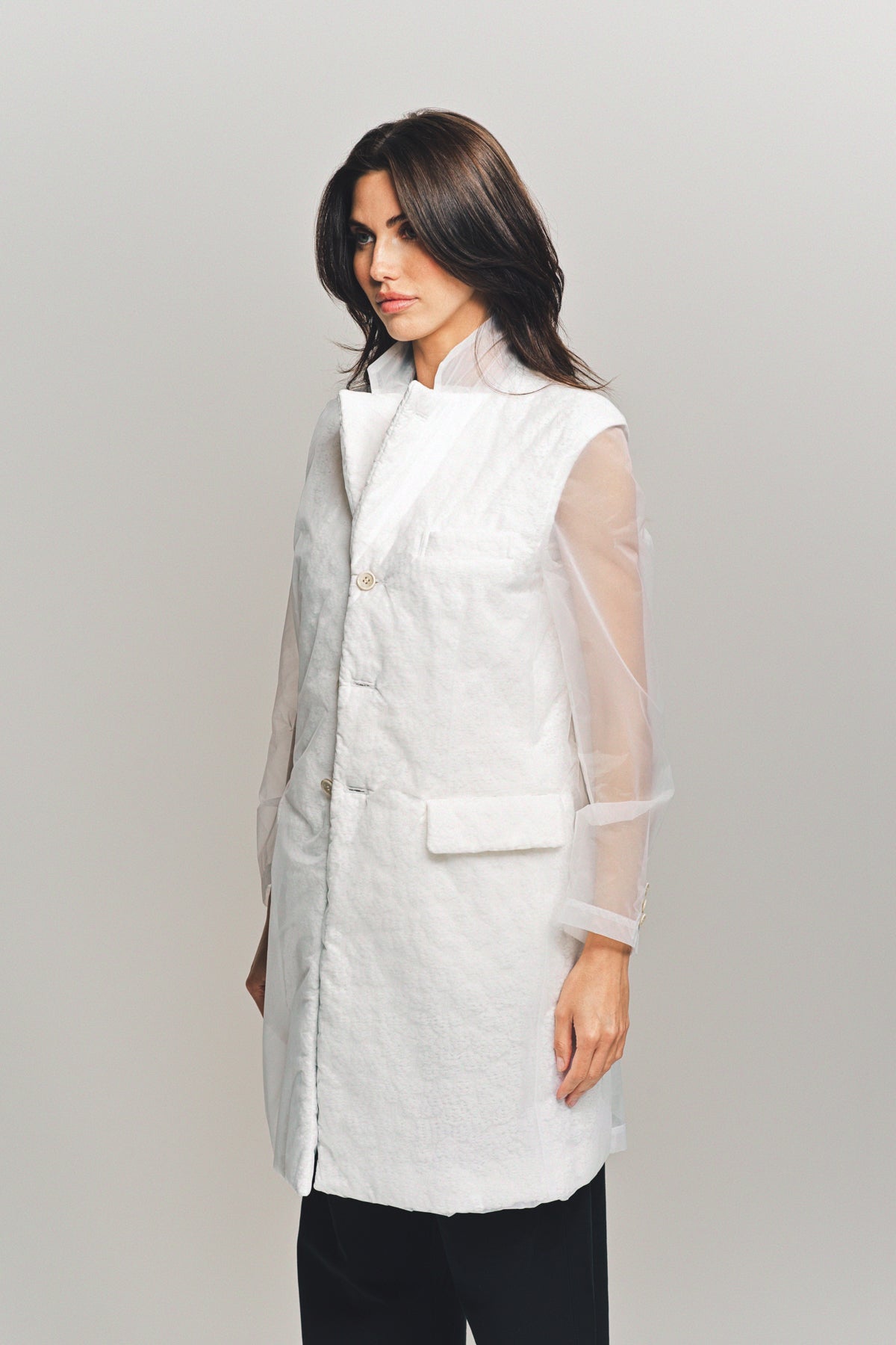 COMME DES GARCONS | NYLON SHEER JACQUARD COAT