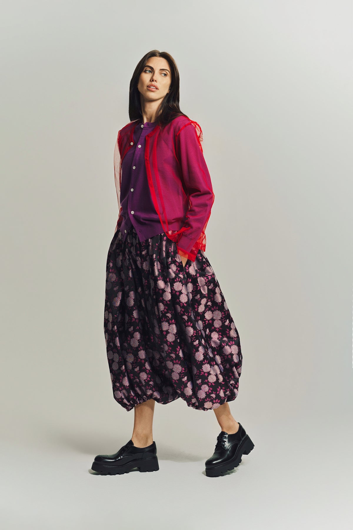 COMME DES GARCONS | FLORAL JACQUARD BALLOON PANTS