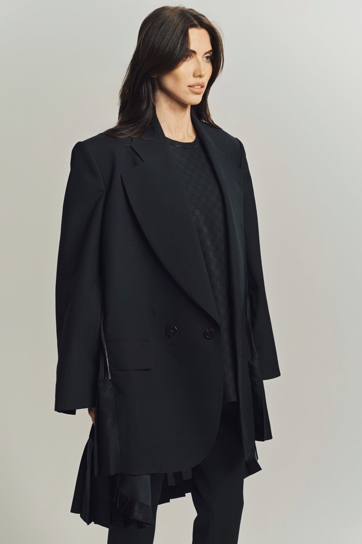 JUNYA WATANABE ブラック 変形ジャケット 中古・古着通販】JUNYA WATANABE (ジュンヤワタナベ) エコレザー