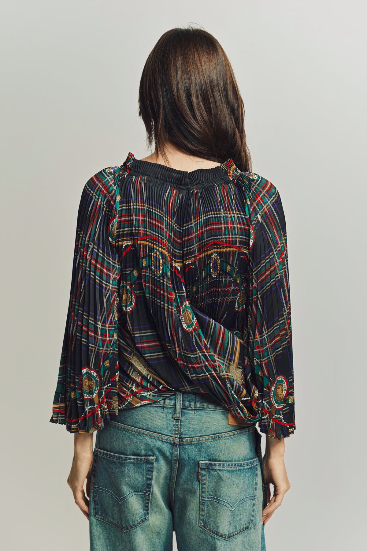 JUNYA WATANABE | TARTAN SCARF BLOUSE