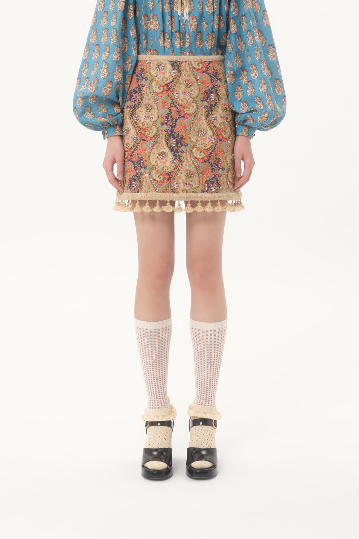 VALENTINO | EMBROIDERED FLORA SKIRT