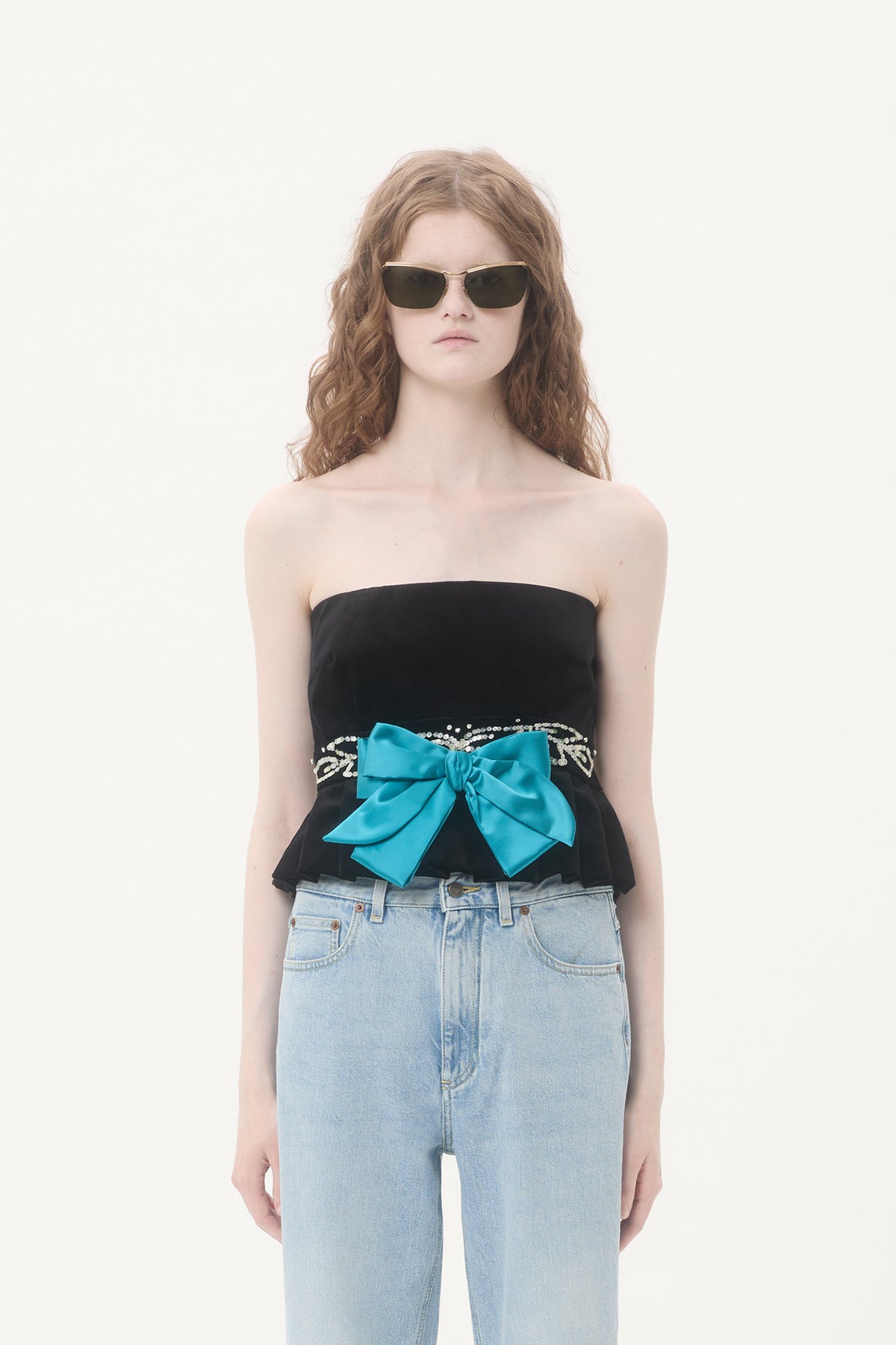 VALENTINO | EMBROIDERED BOW TOP