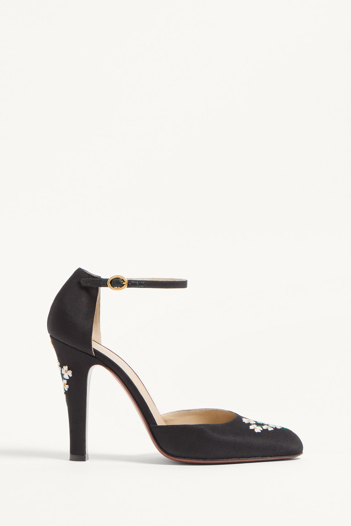 VALENTINO GARAVANI | EMBROIDERED ANKLE STRAP HEELS
