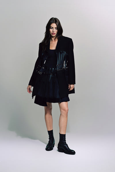 noir kei ninomiya 2025ss バルーンスカート Noir Kei Ninomiya: Women's Nylon Tulle Skirt T-Shirt (Black