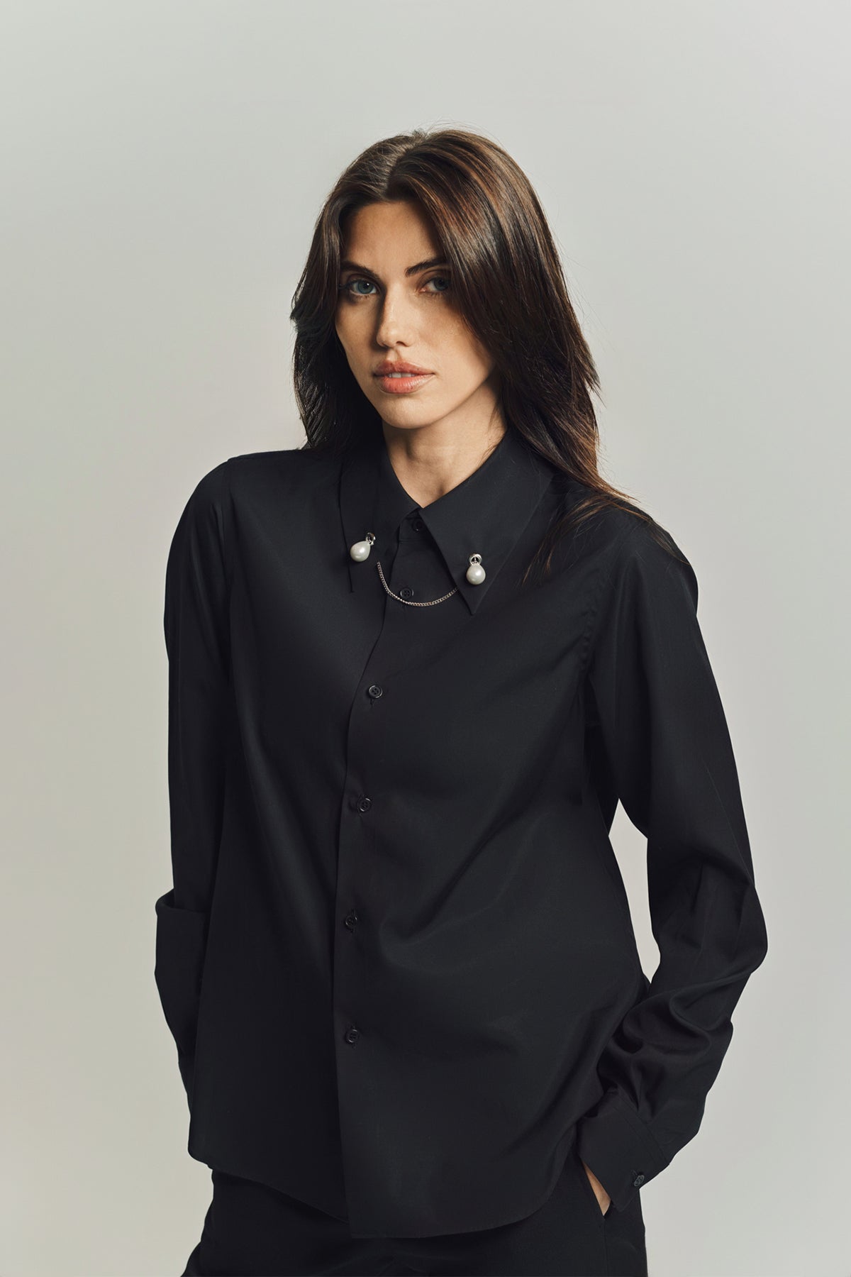 NOIR KEI NINOMIYA | COTTON BROAD LONG SLEEVE SHRT