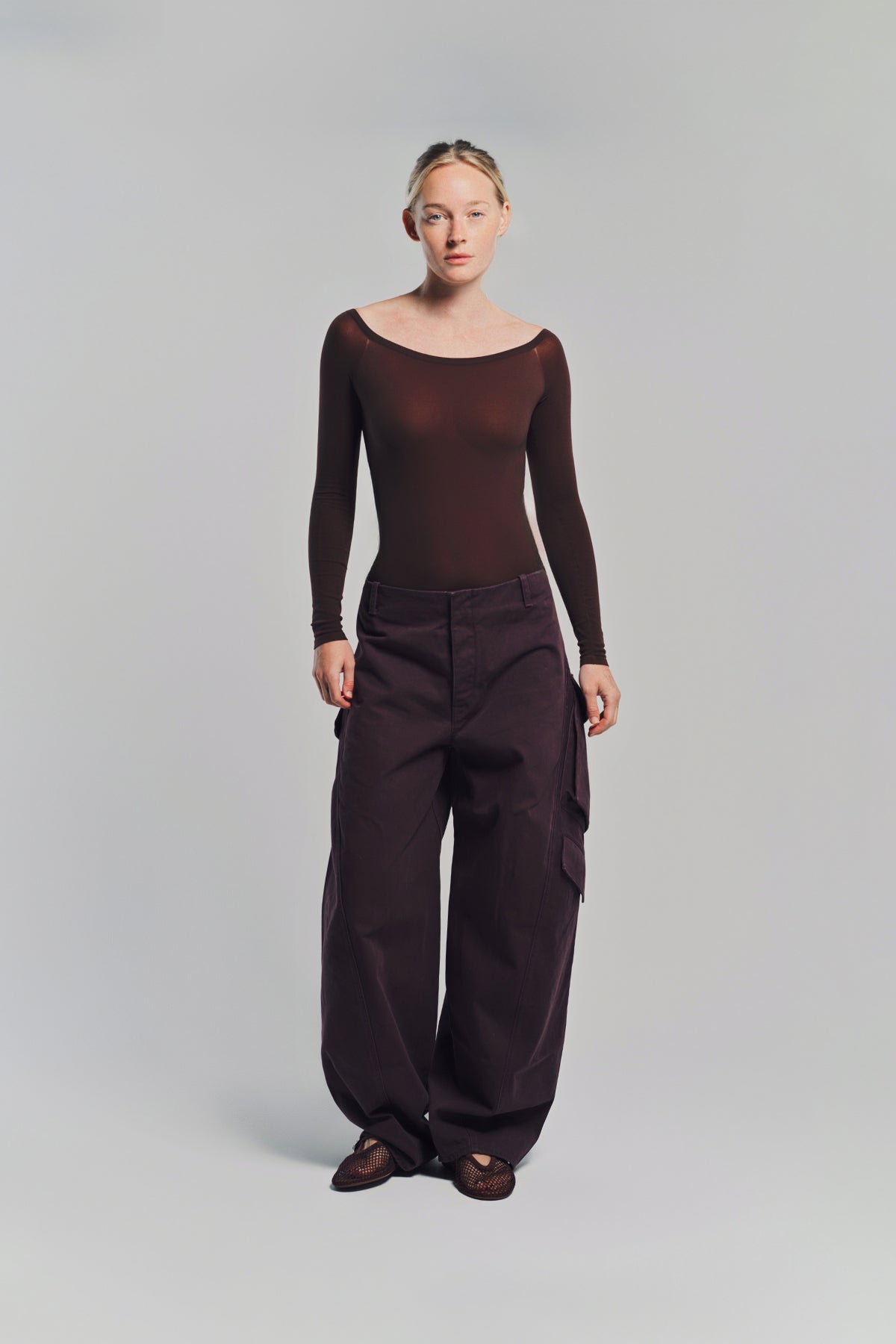 ALAÏA | SECOND-SKIN KNIT OFF-SHOULDER BODYSUIT