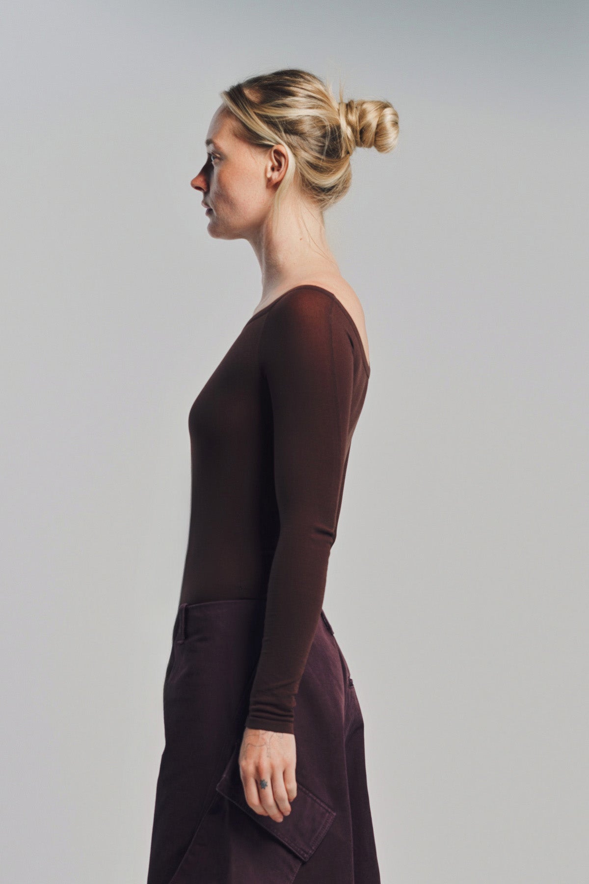 ALAÏA | SECOND-SKIN KNIT OFF-SHOULDER BODYSUIT