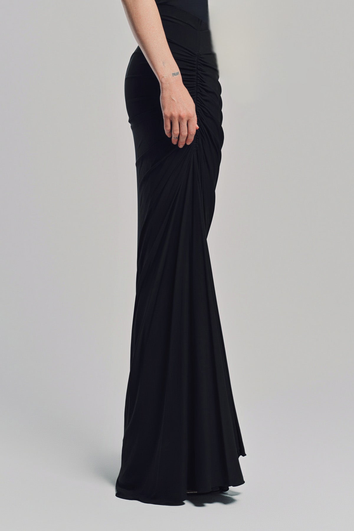 ALAÏA | SOFT JERSEY DRAPED SKIRT