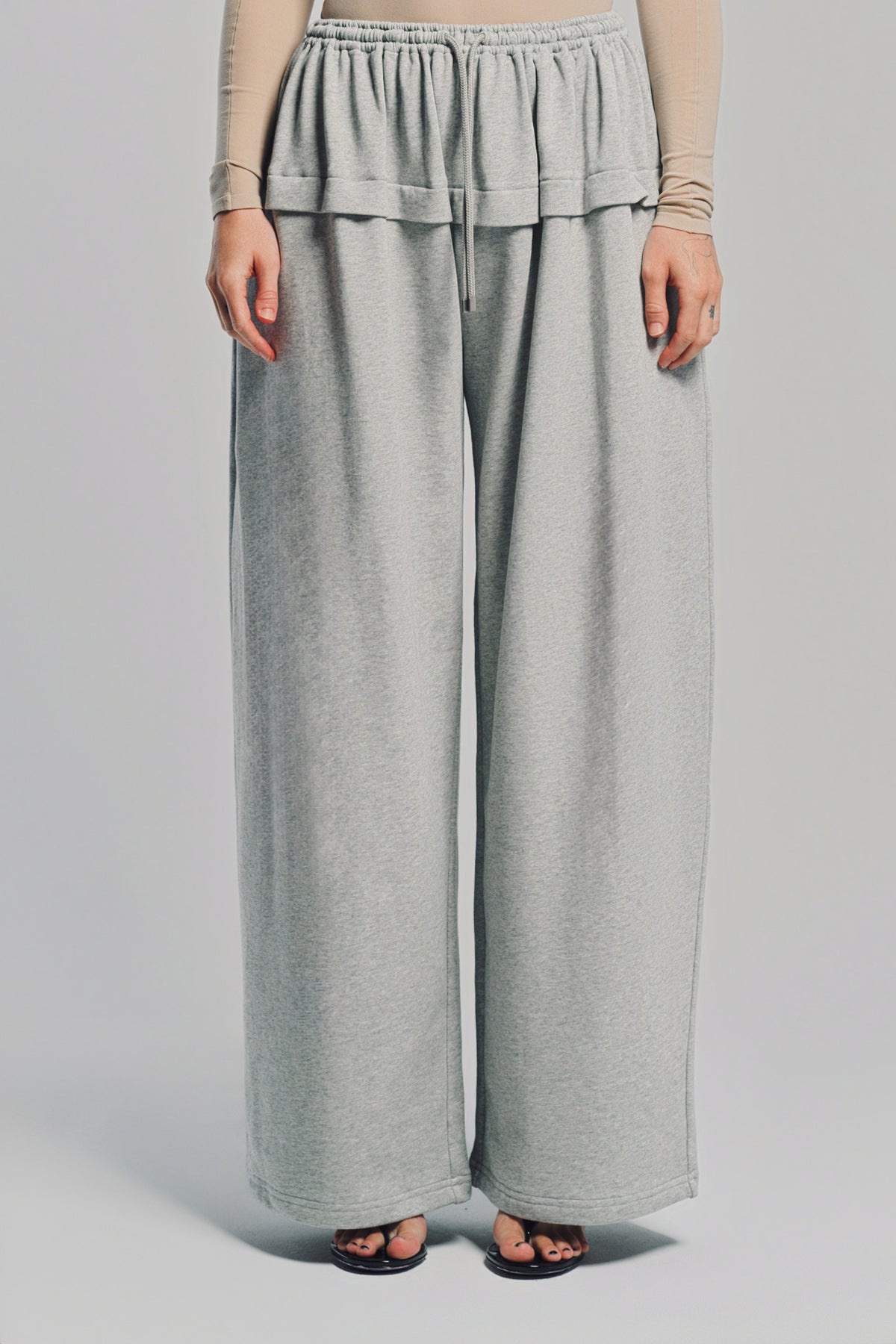 ALAÏA | PEPLUM PANT IN COTTON JERSEY