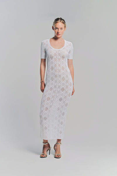 ason アズオン BELLA KNIT ALAÏA | PYTHON LACE KNIT DRESS