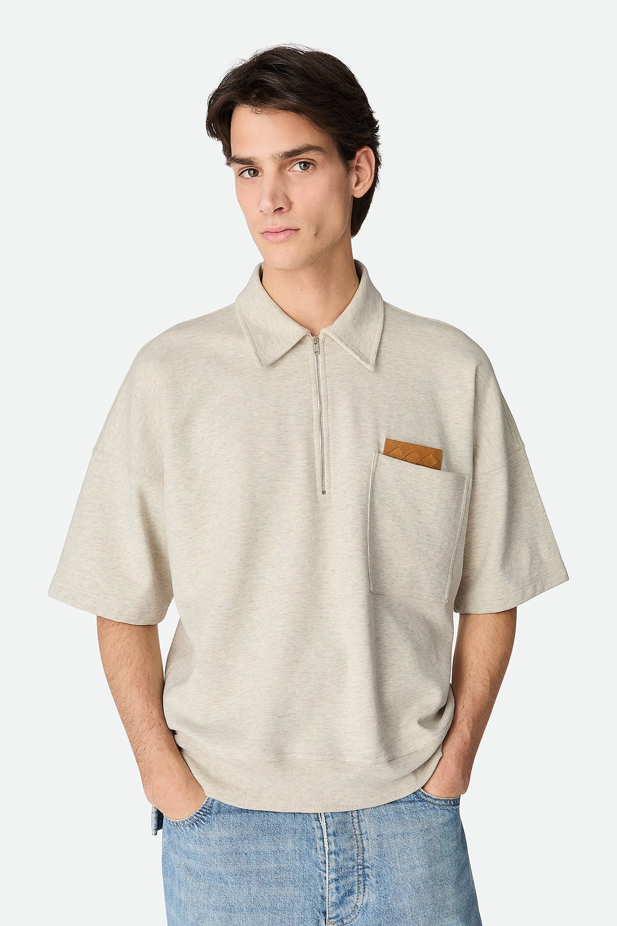BOTTEGA VENETA | DOUBLE COTTON MELANGE POLO