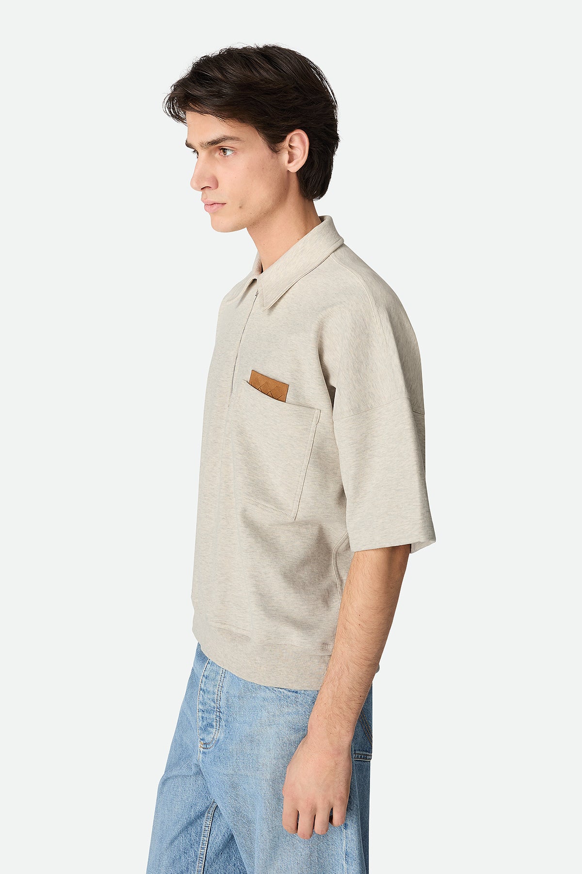 BOTTEGA VENETA | DOUBLE COTTON MELANGE POLO