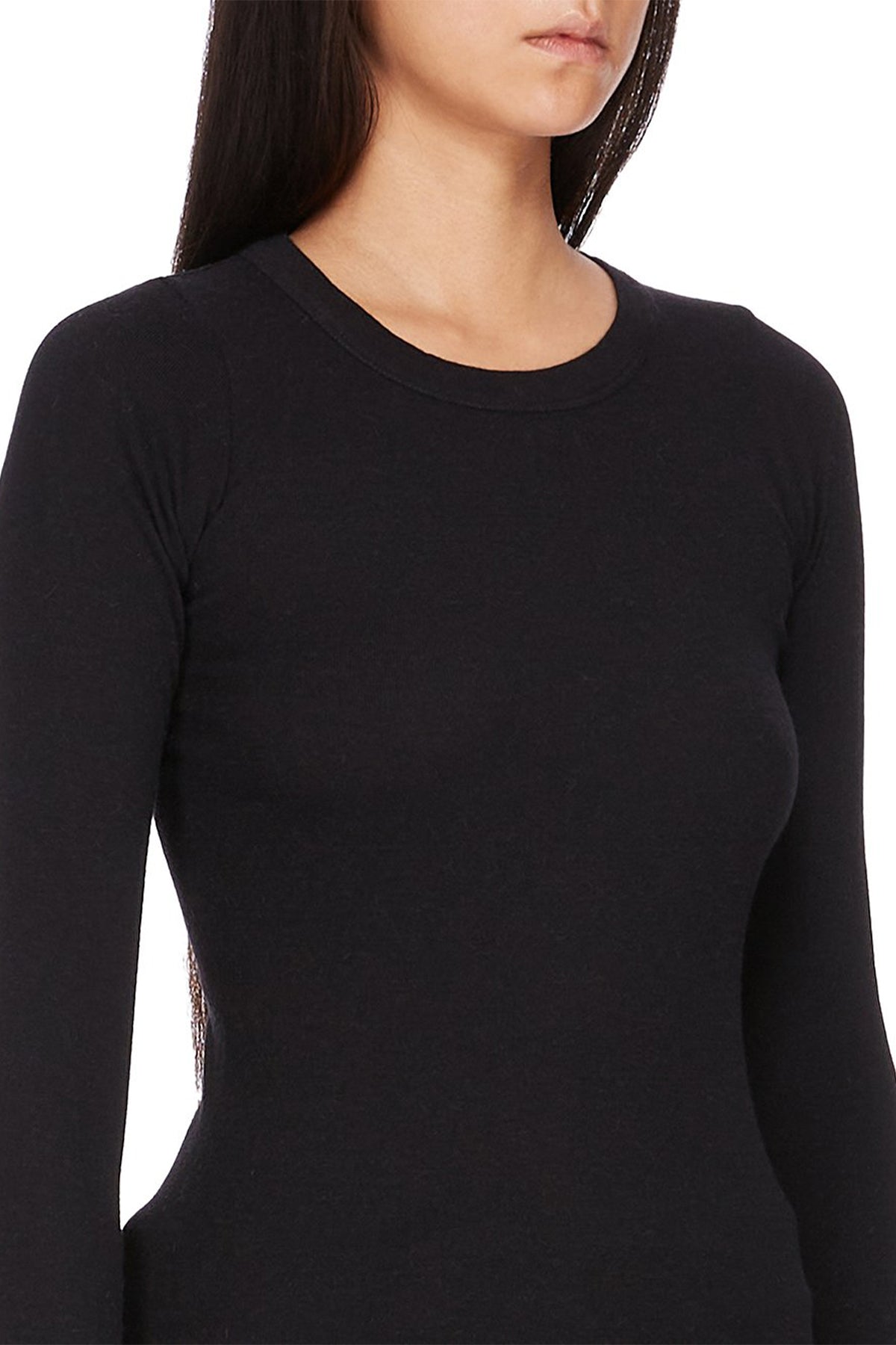 RICK OWENS | CROP RIB LONG SLEEVE TEE