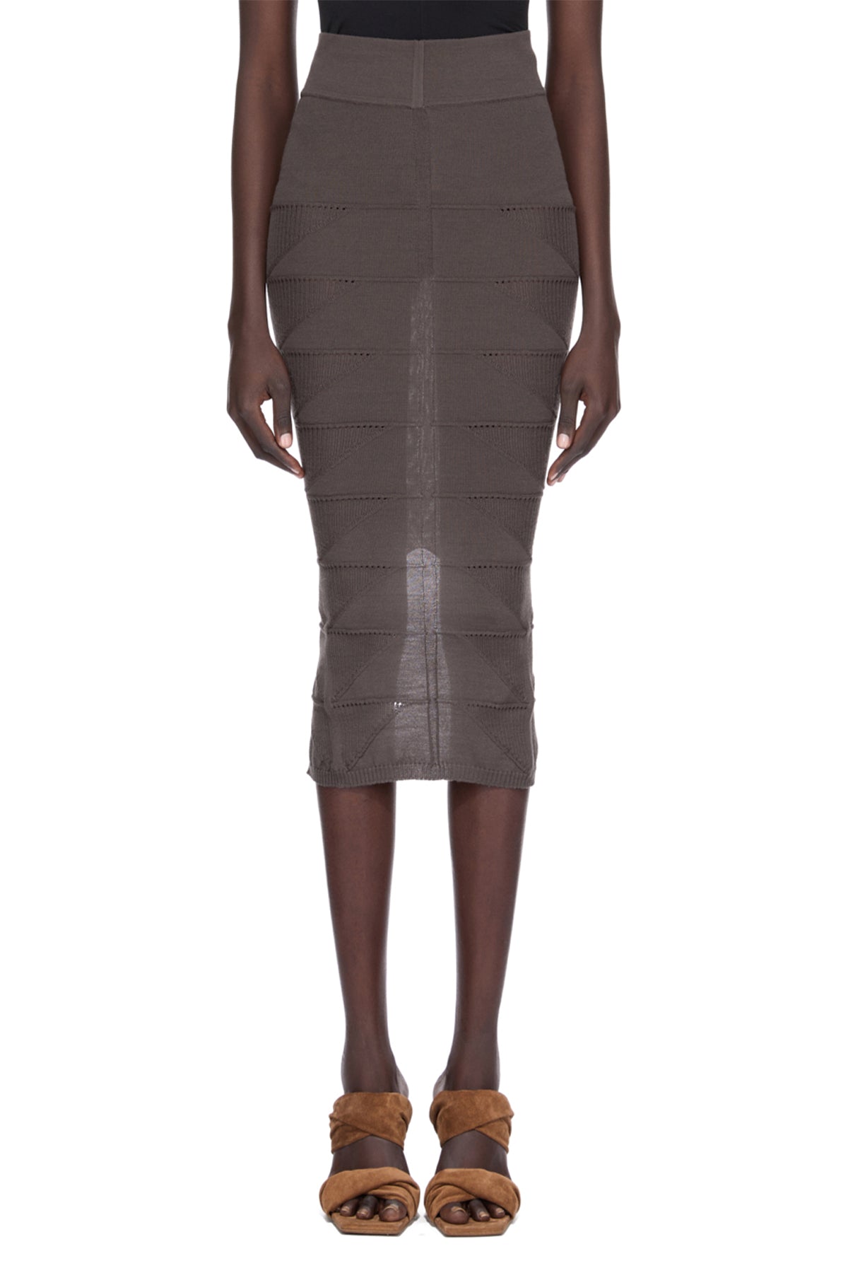 【RICK OWENS】ブラック Fog カットオフ レザー ミニスカート RICK OWENS】ブラック Fog カットオフ レザー ミニスカート