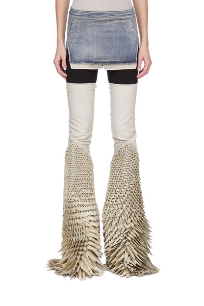 リックオウエンス Rick Owens Stefan Mini Skirt Rick Owens front-slit Mini Skirt | Neutrals | FARFETCH