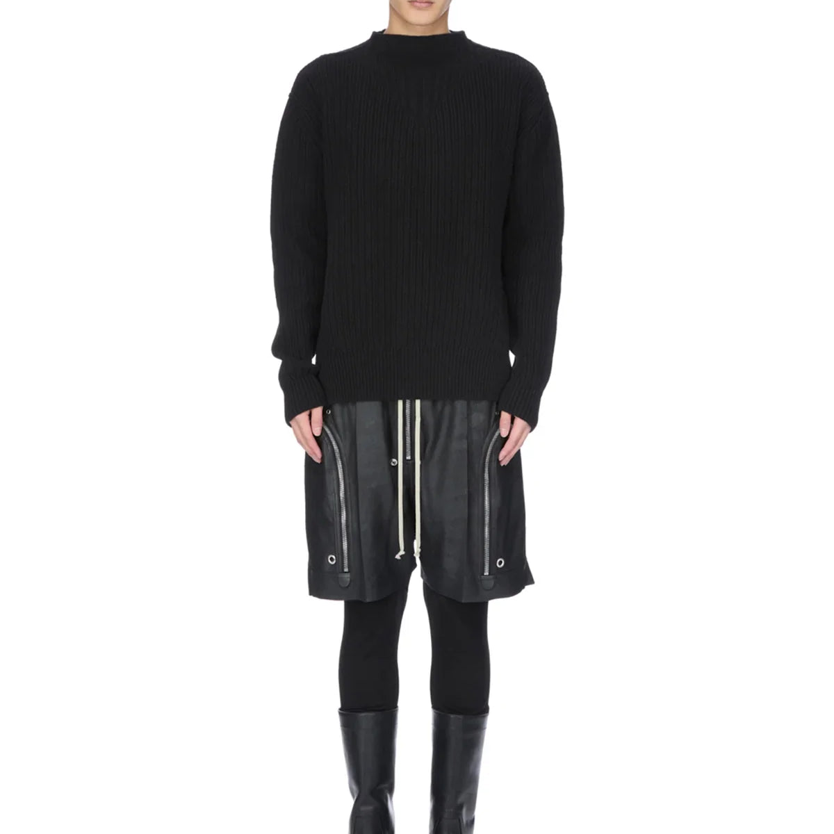 RICK OWENS | LEATHER BAUHAUS BELA SHORTS