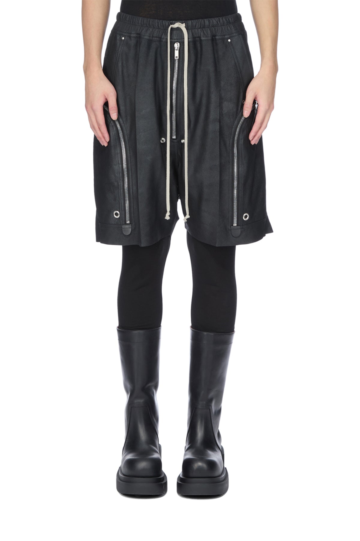 RICK OWENS | LEATHER BAUHAUS BELA SHORTS