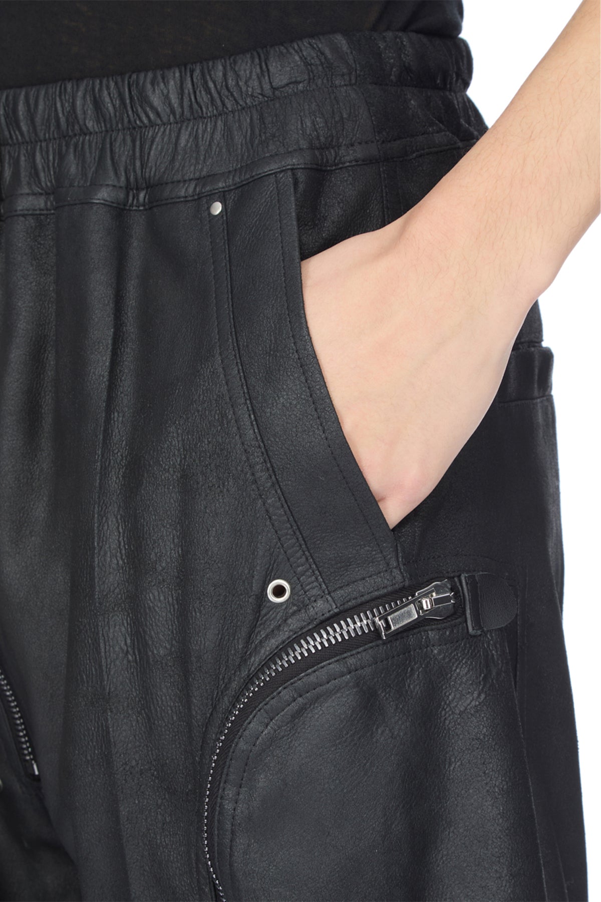 RICK OWENS | LEATHER BAUHAUS BELA SHORTS