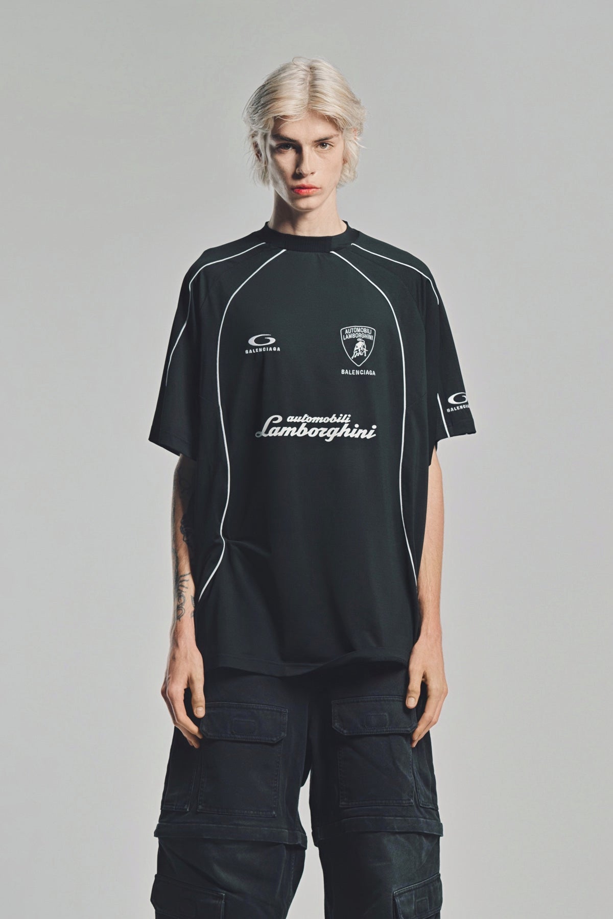Lamborghini Balenciaga Tシャツ BALENCIAGA | AUTOMOBILI LAMBORGHINI OVERSIZED SOCCER T-SHIRT