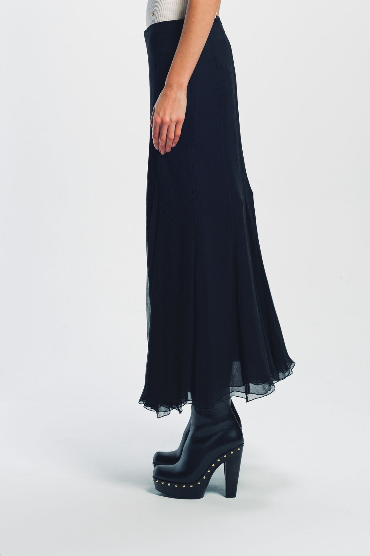 CHLOÉ | TIERED LONG SILK SKIRT