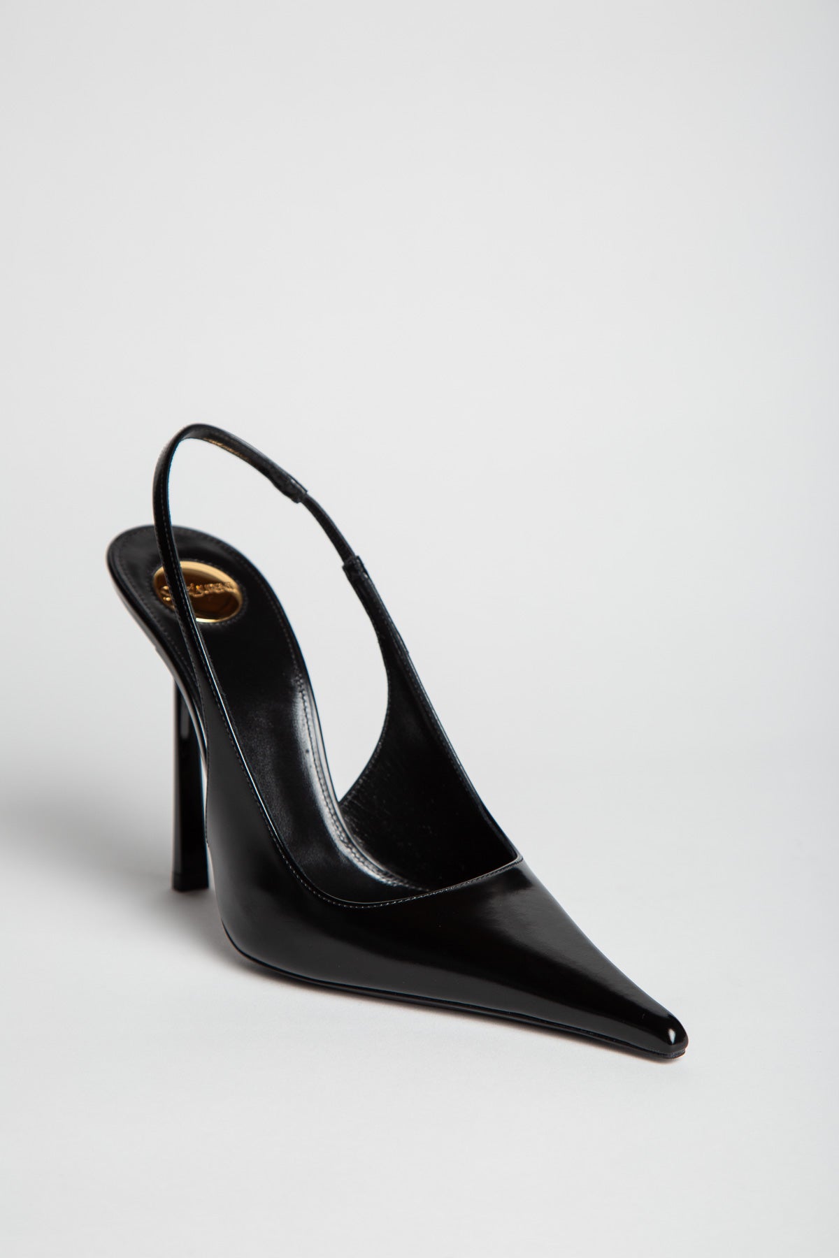 SAINT LAURENT | VENDOME SLINGBACK PUMPS IN GLAZED LEATHER