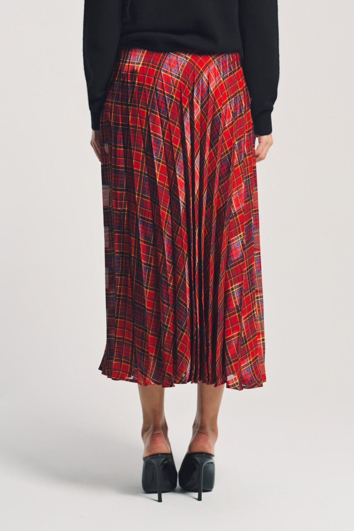 SAINT LAURENT | TARTAN PLEATED MAXI SKIRT