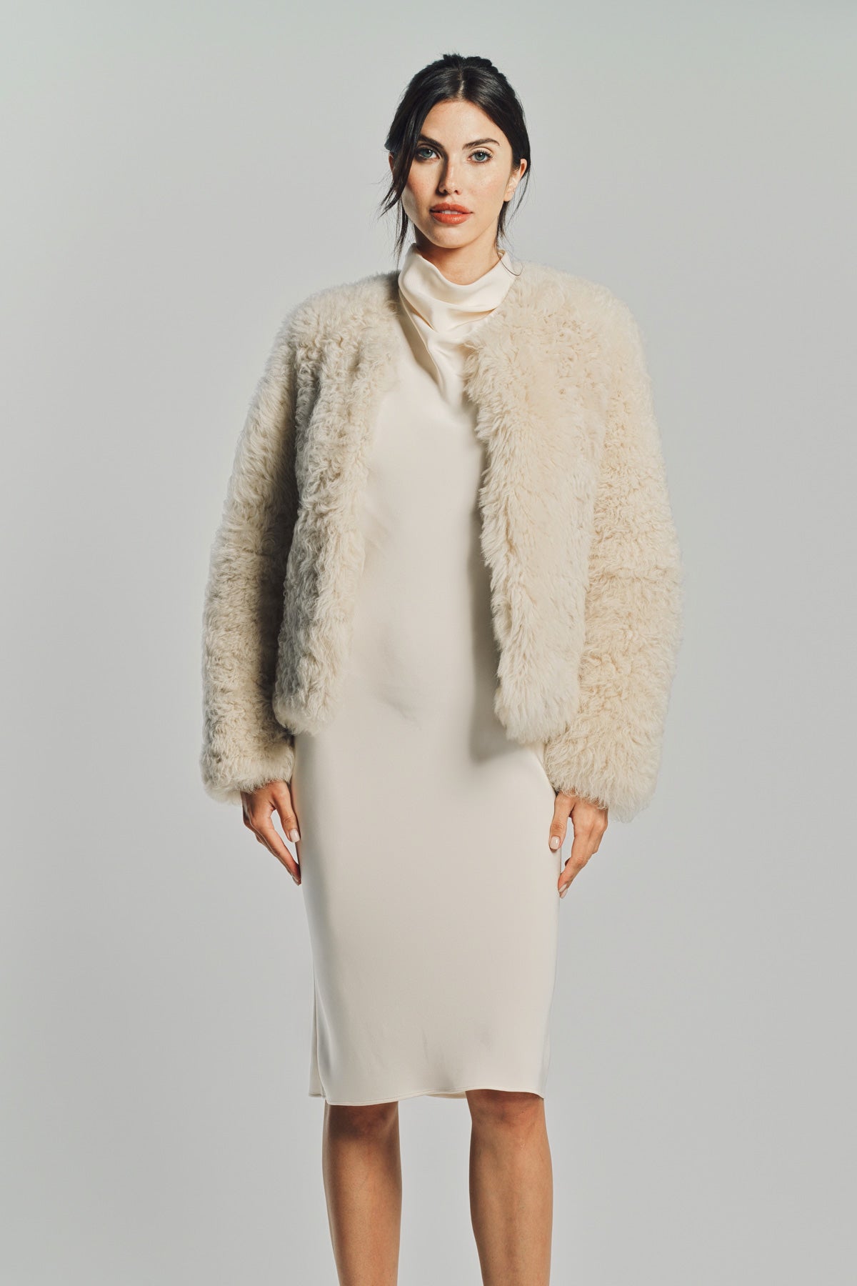 TOM FORD | COLLARLESS SHEARLING JACKET