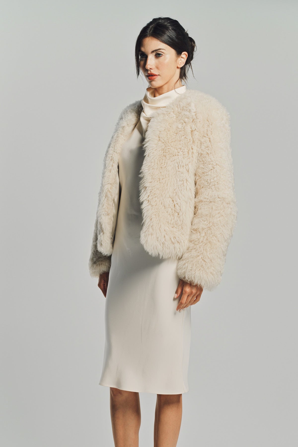 TOM FORD | COLLARLESS SHEARLING JACKET