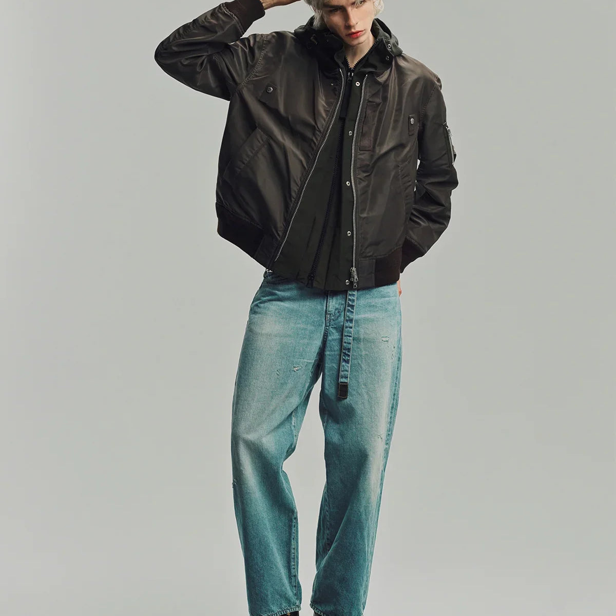 SACAI | NYLON TWILL X GROSGRAIN BLOUSON